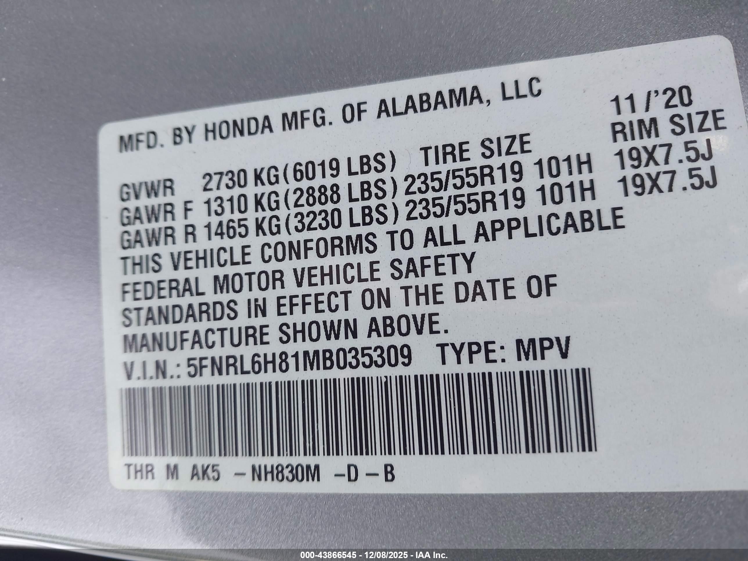 HONDA ODYSSEY image 9