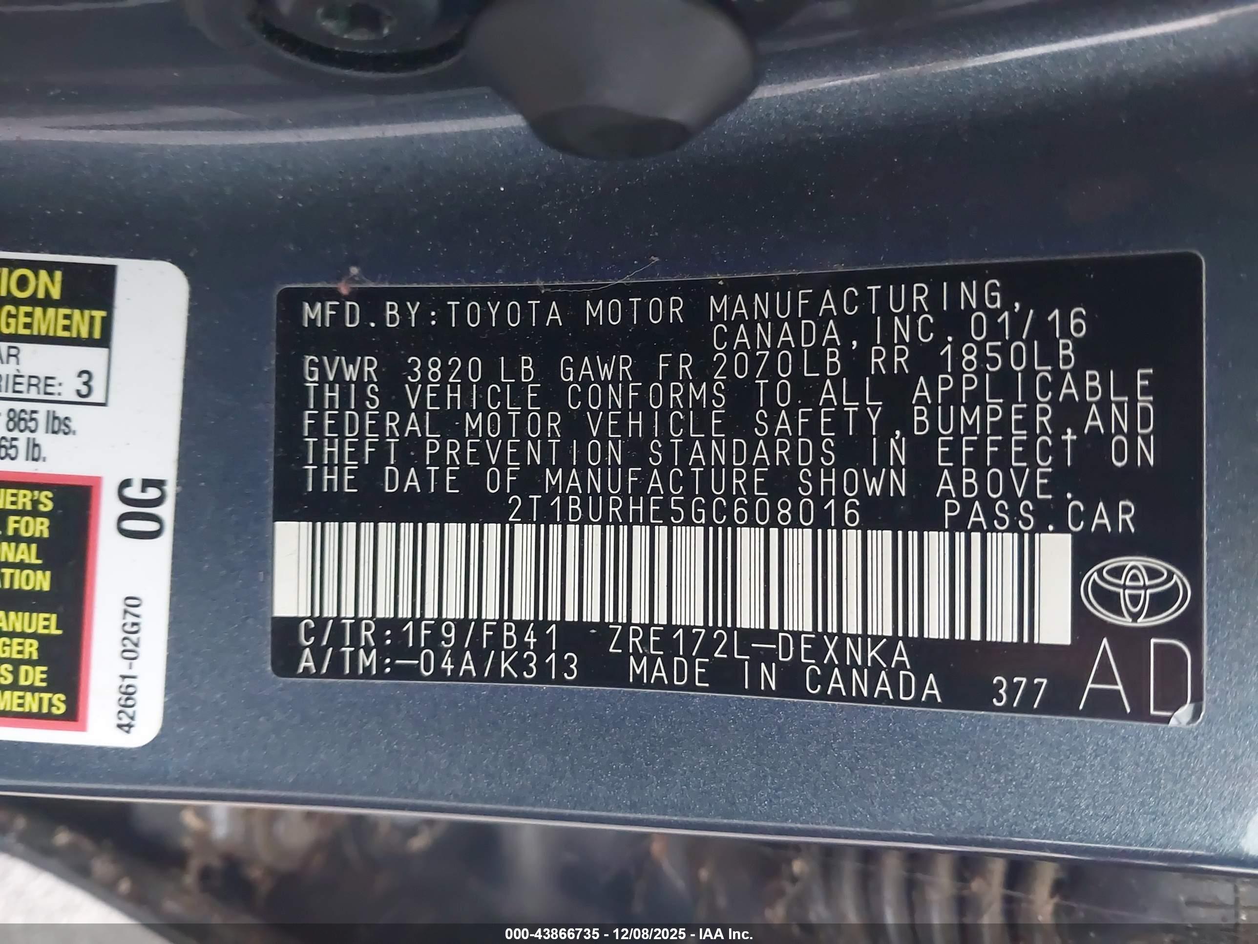 TOYOTA COROLLA image 9