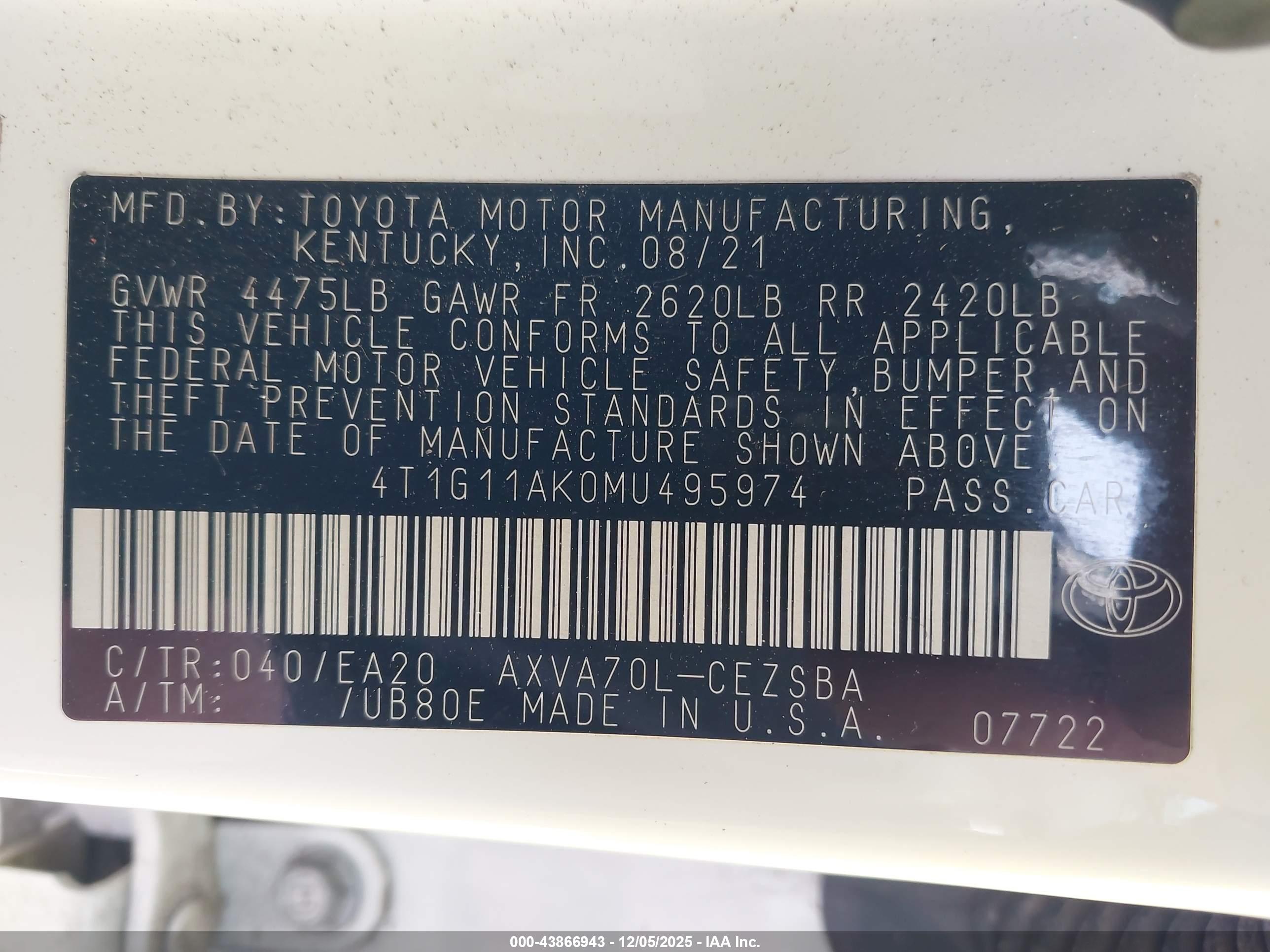 TOYOTA CAMRY image 9