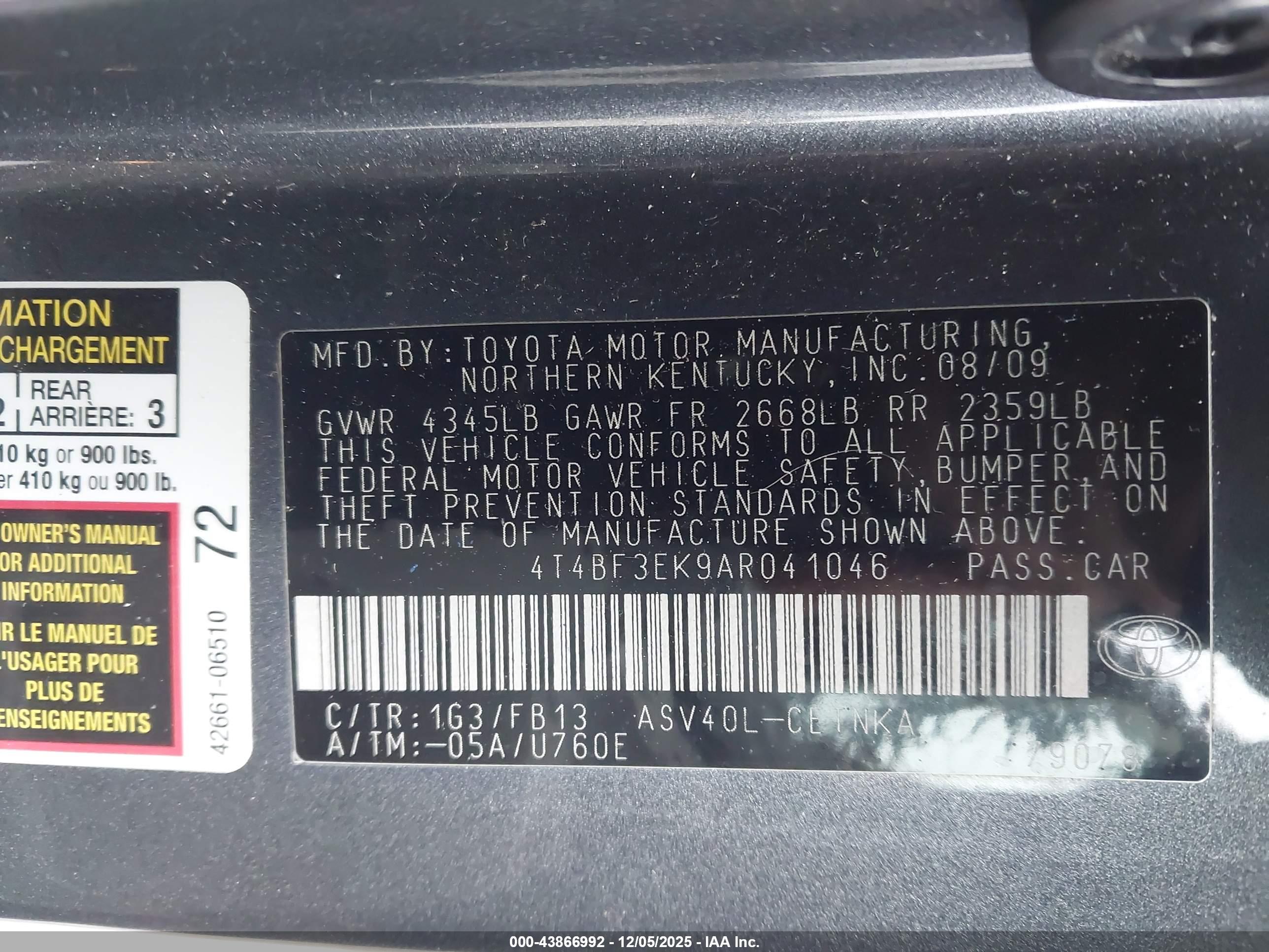 TOYOTA CAMRY image 9