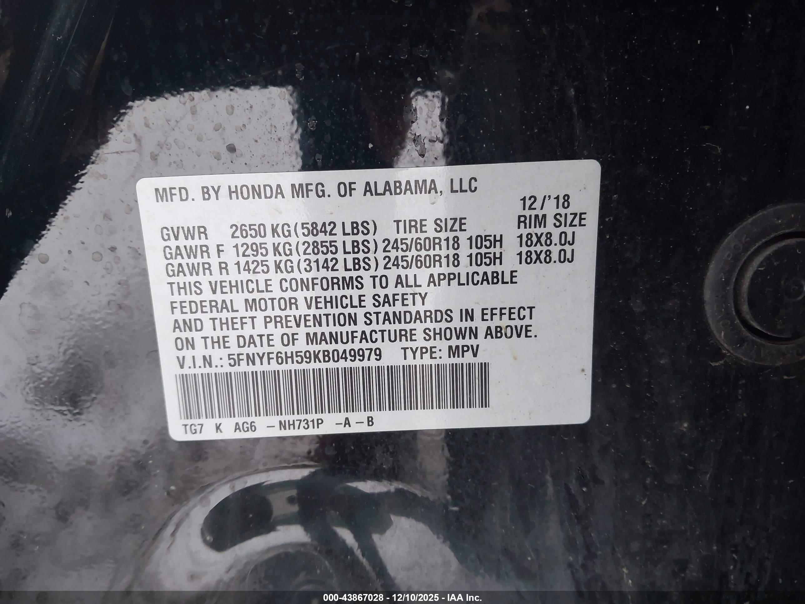 HONDA PILOT image 9