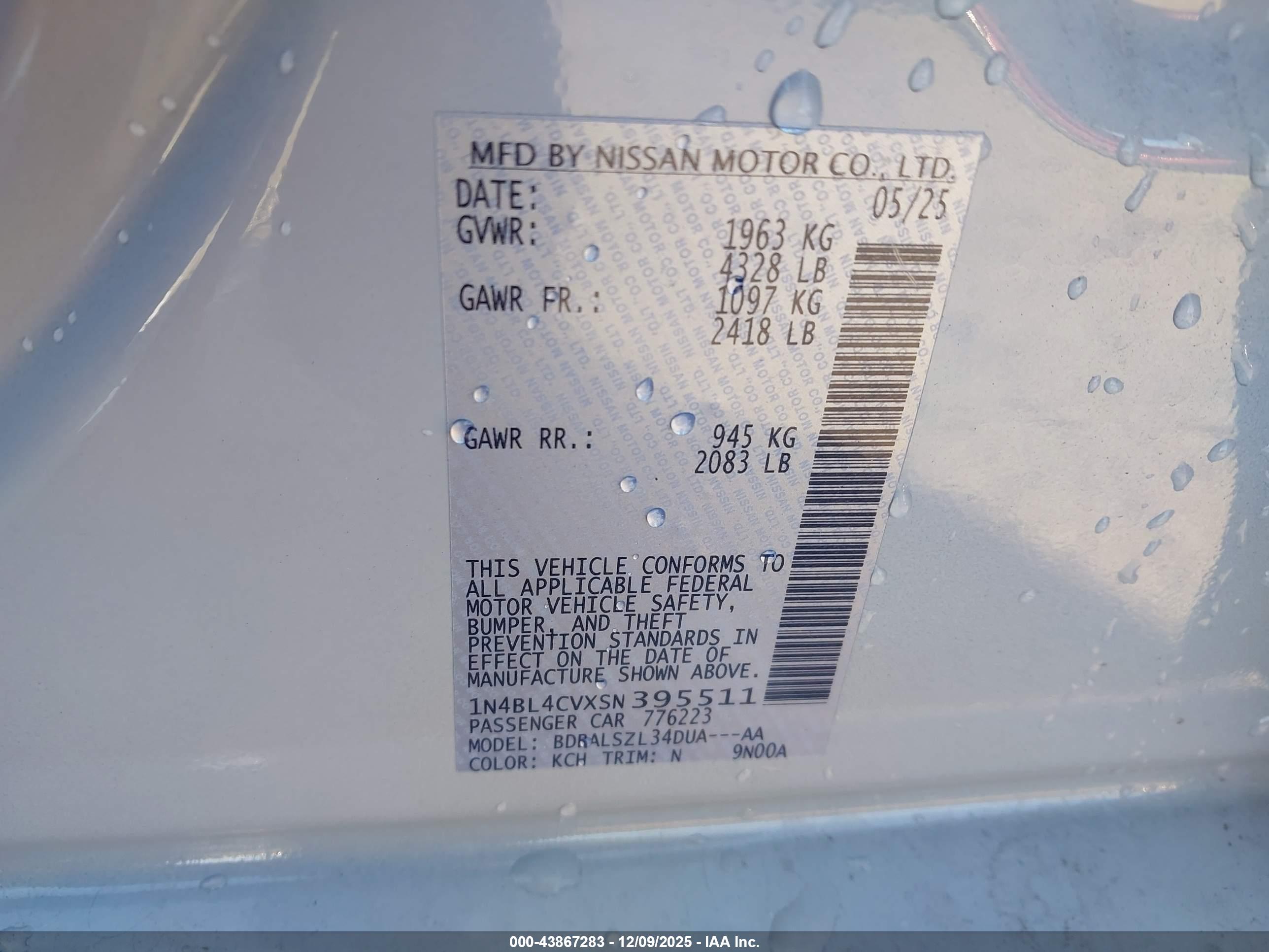 NISSAN ALTIMA image 9