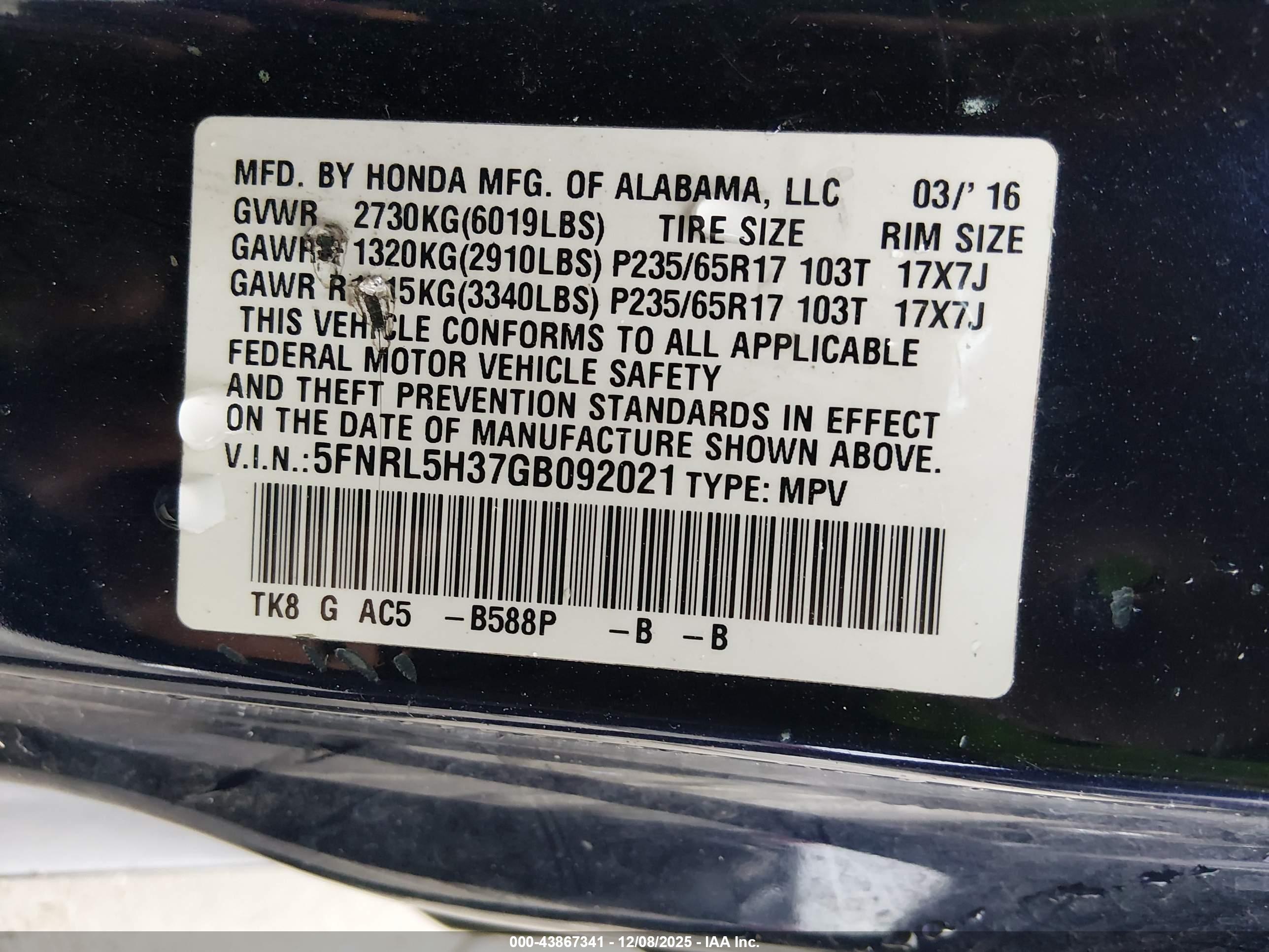 HONDA ODYSSEY image 9