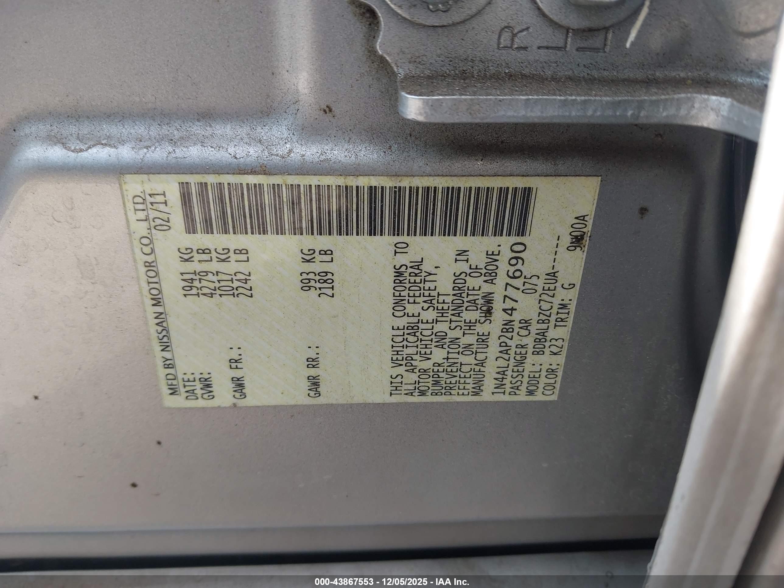 NISSAN ALTIMA image 9