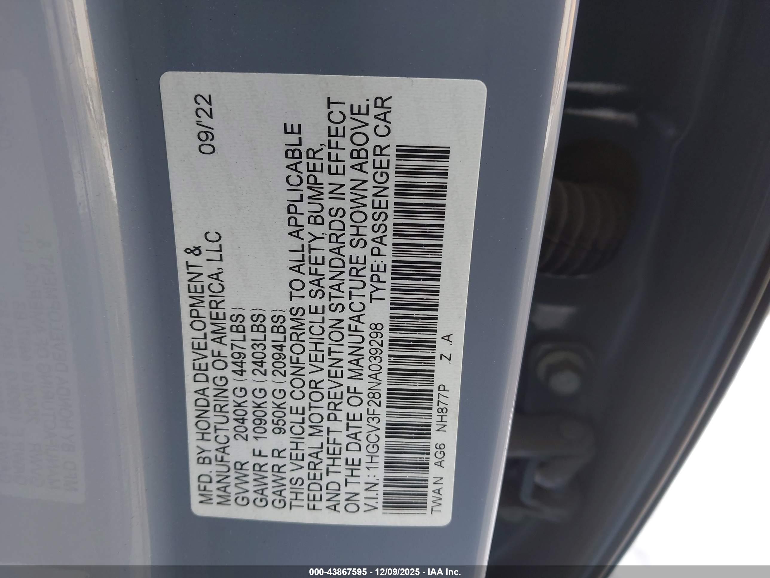 HONDA ACCORD image 9