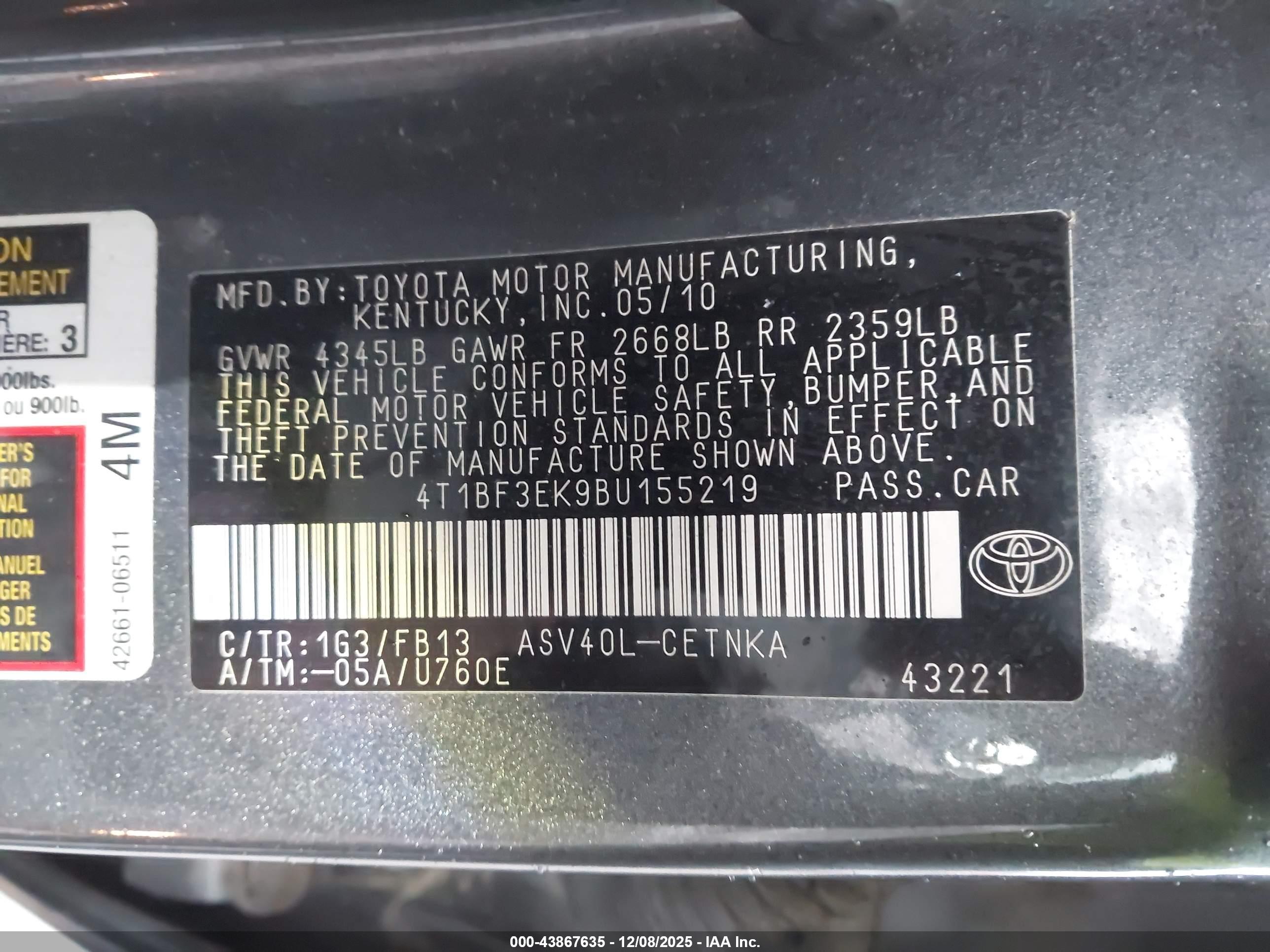 TOYOTA CAMRY image 9