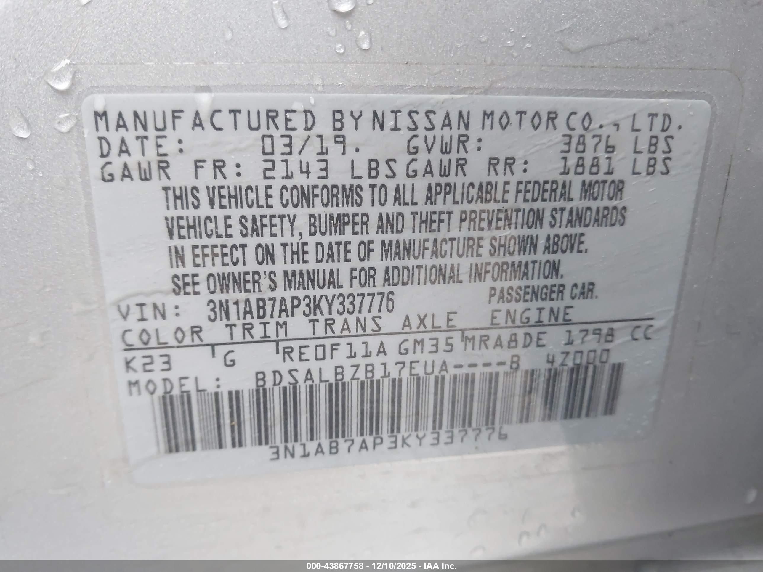 NISSAN SENTRA image 9