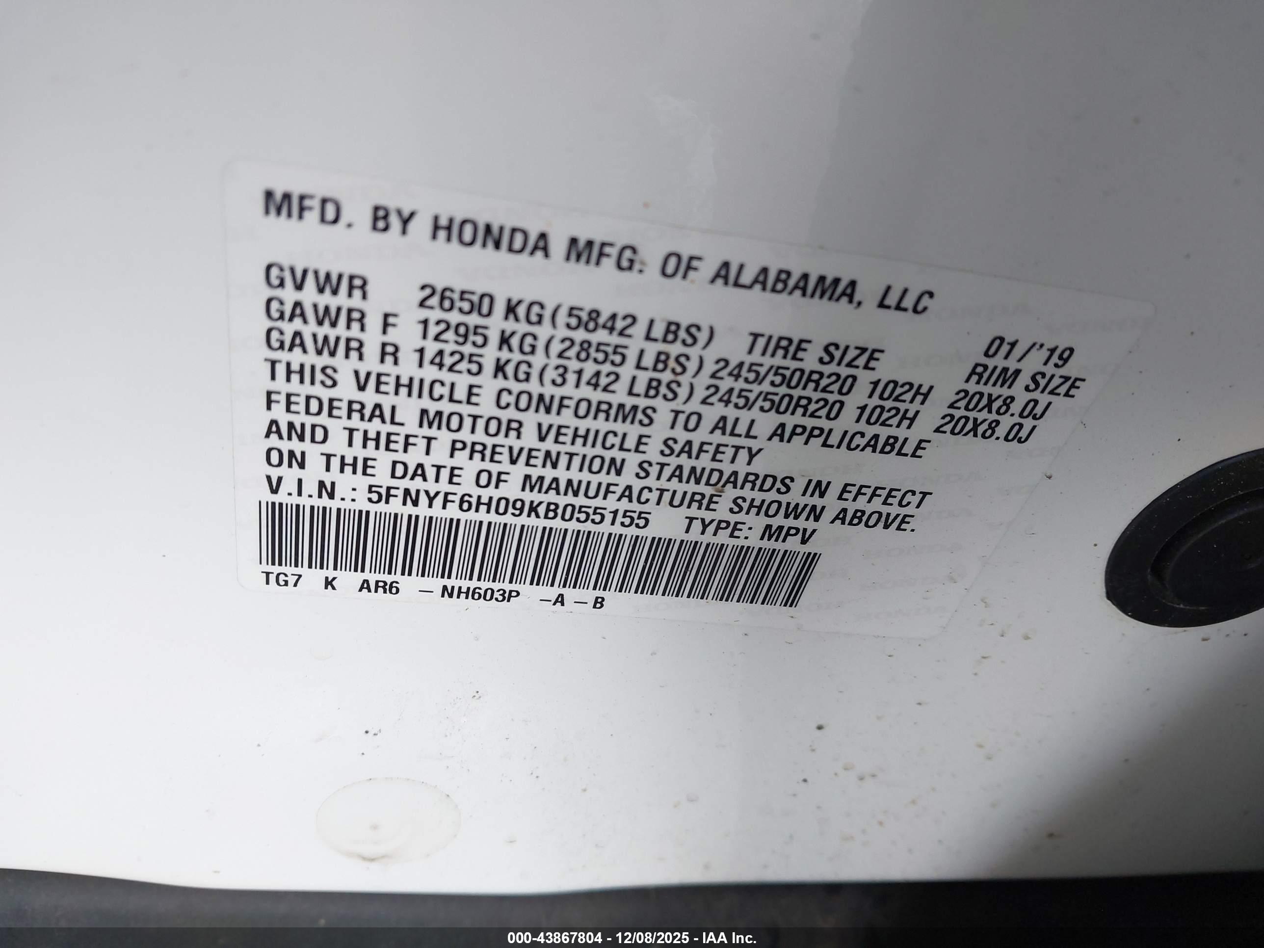 HONDA PILOT image 9