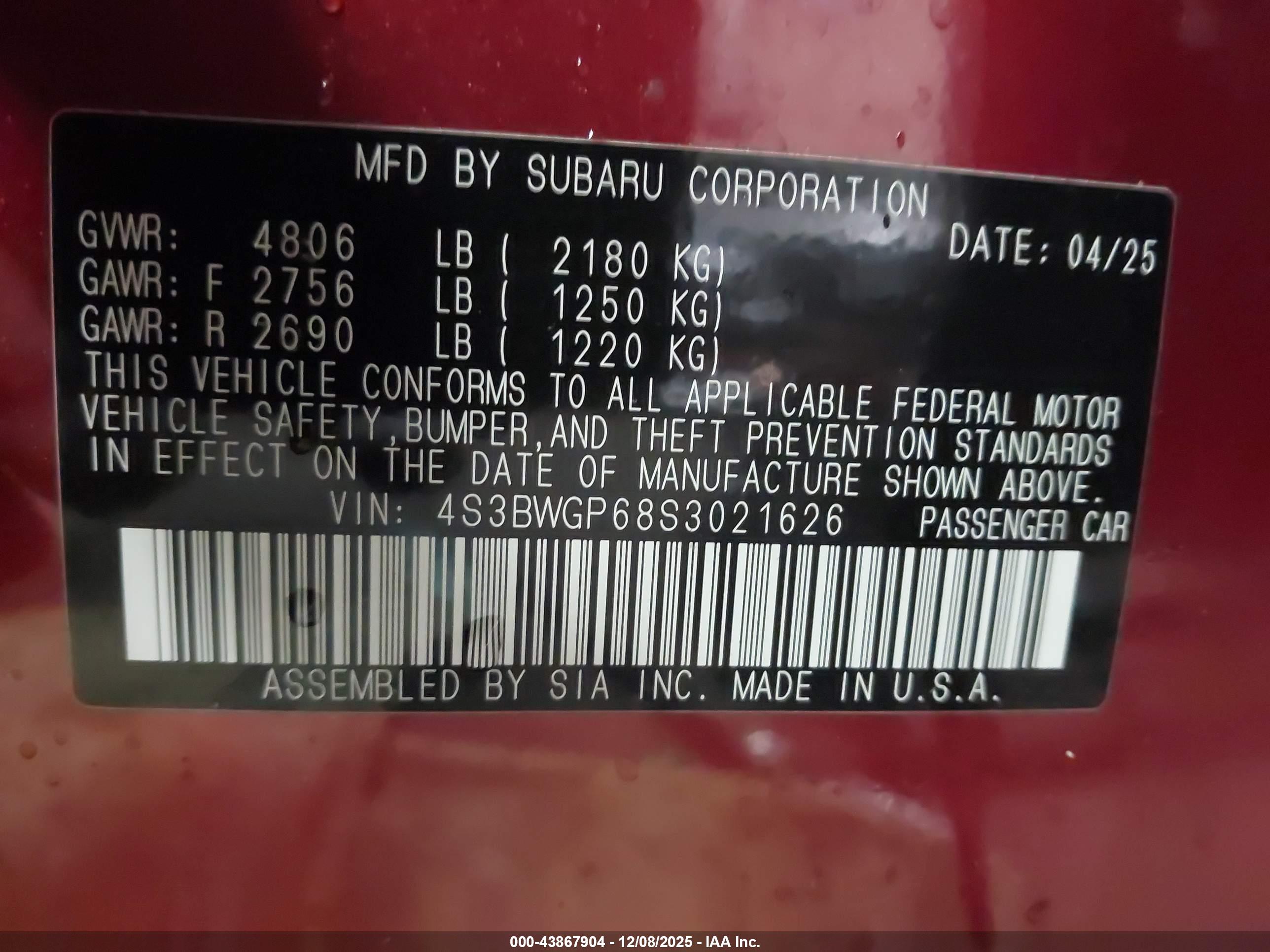 SUBARU LEGACY image 9