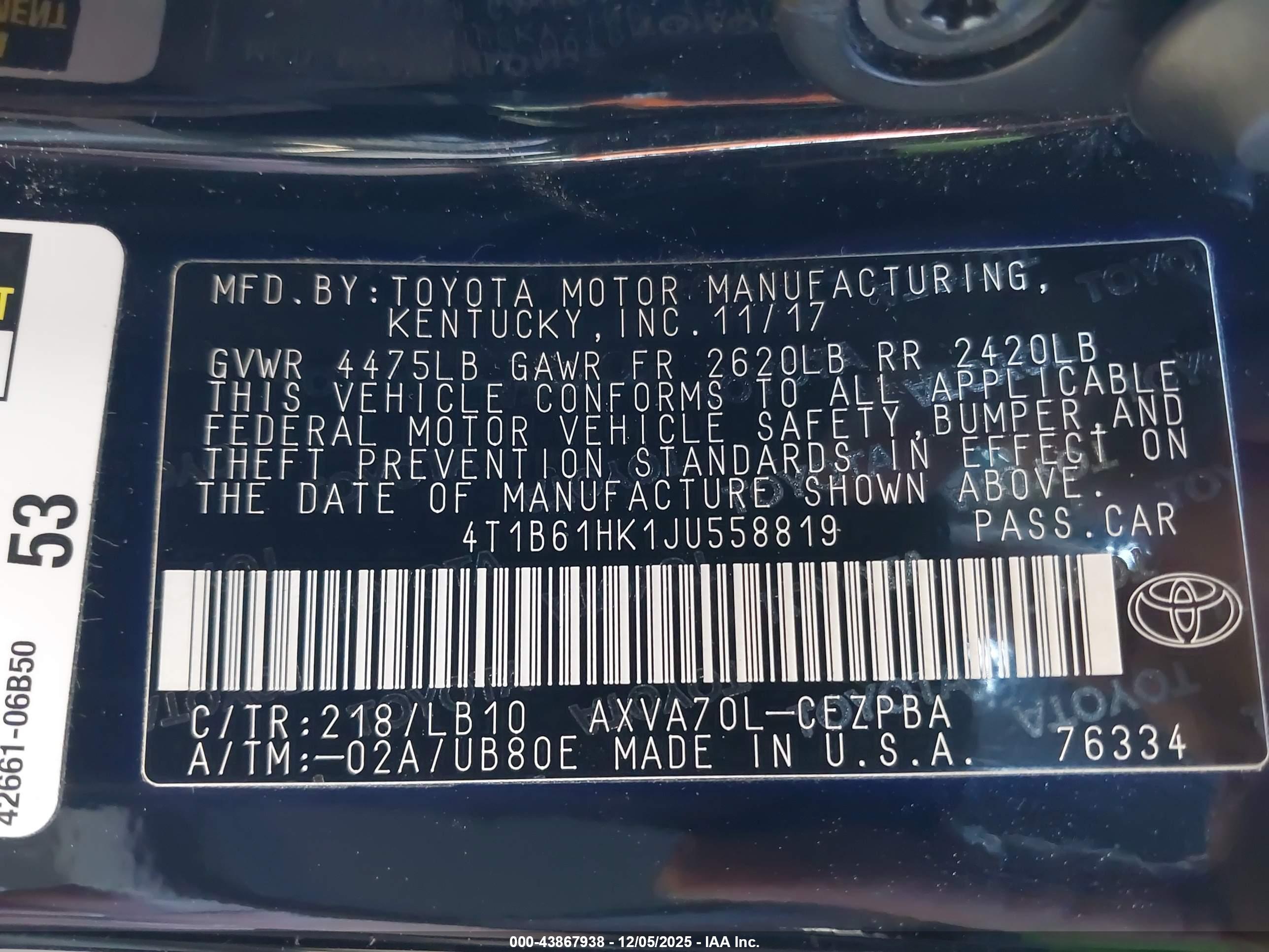 TOYOTA CAMRY image 9