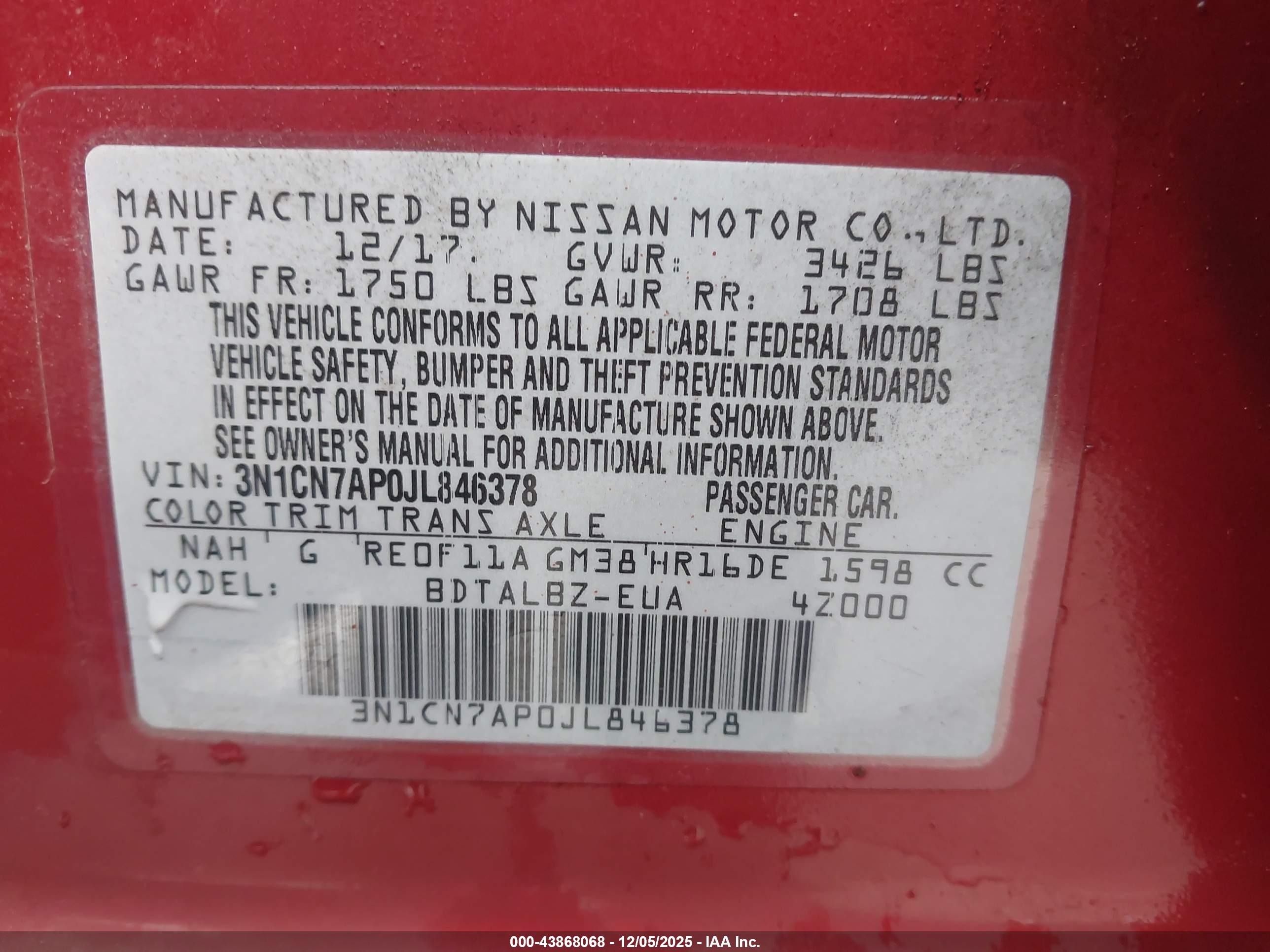 NISSAN VERSA image 9