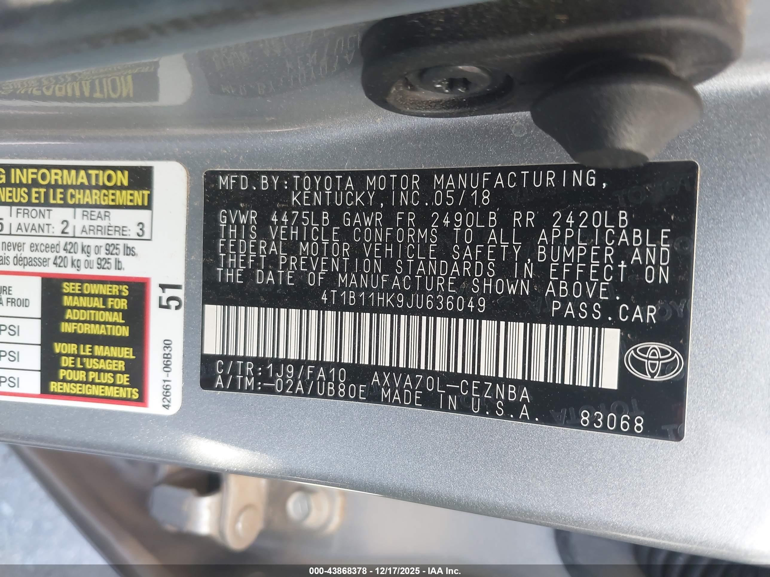 TOYOTA CAMRY image 9