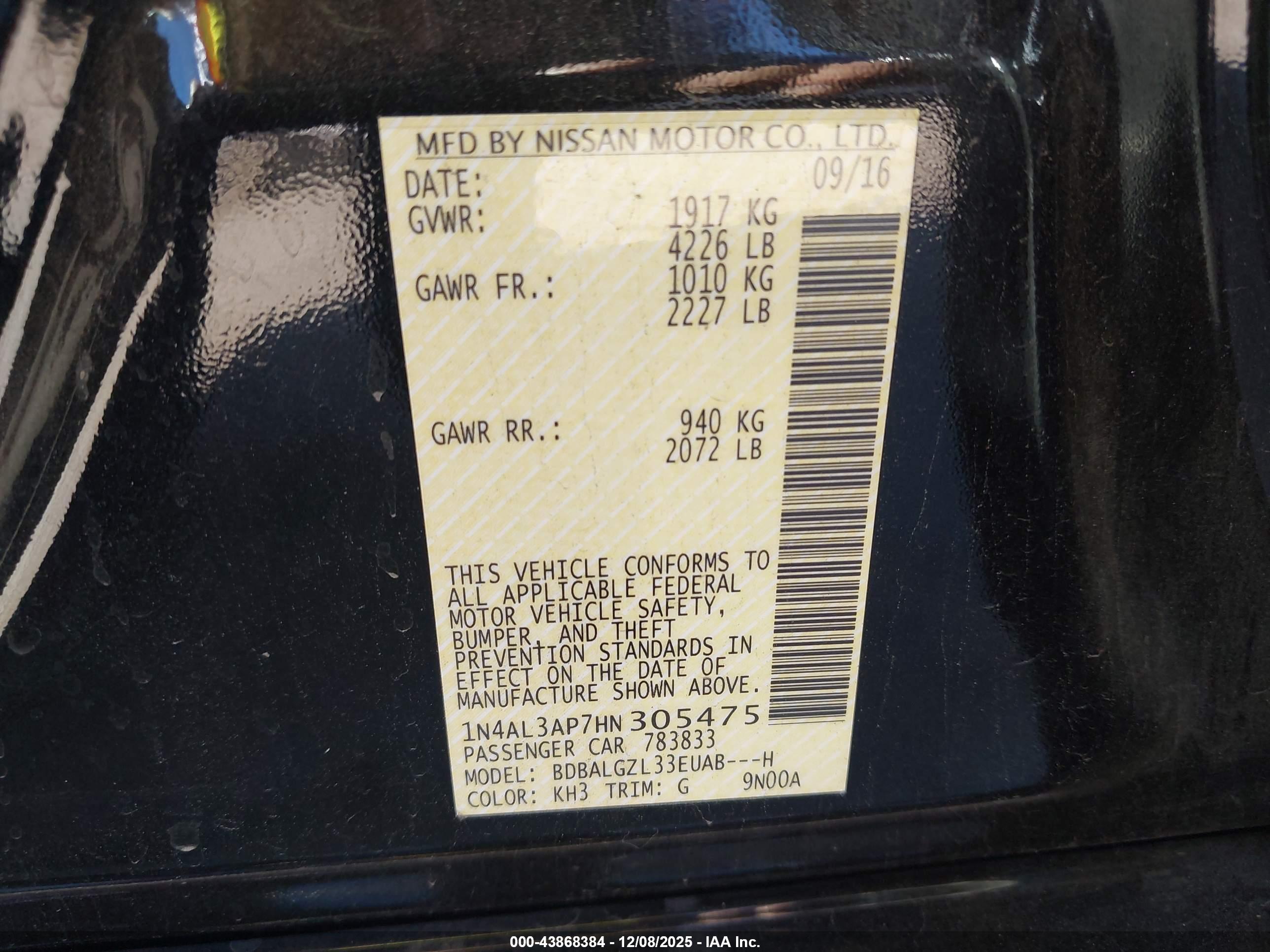 NISSAN ALTIMA image 9