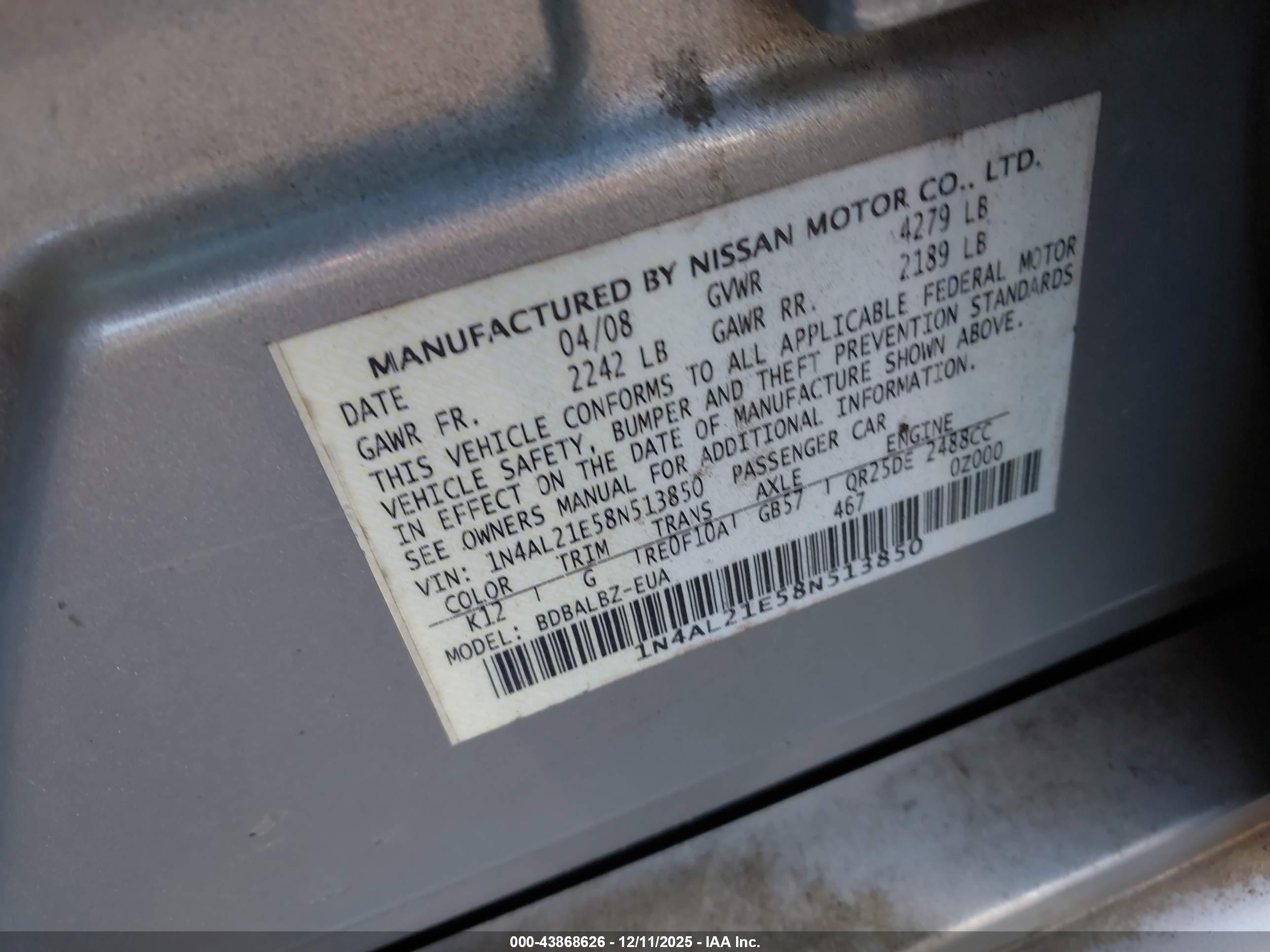NISSAN ALTIMA image 9