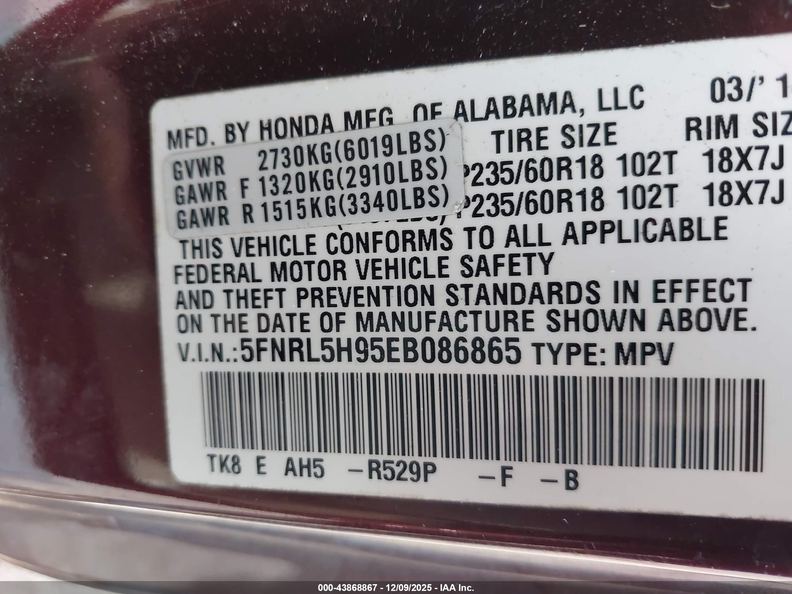 HONDA ODYSSEY image 9