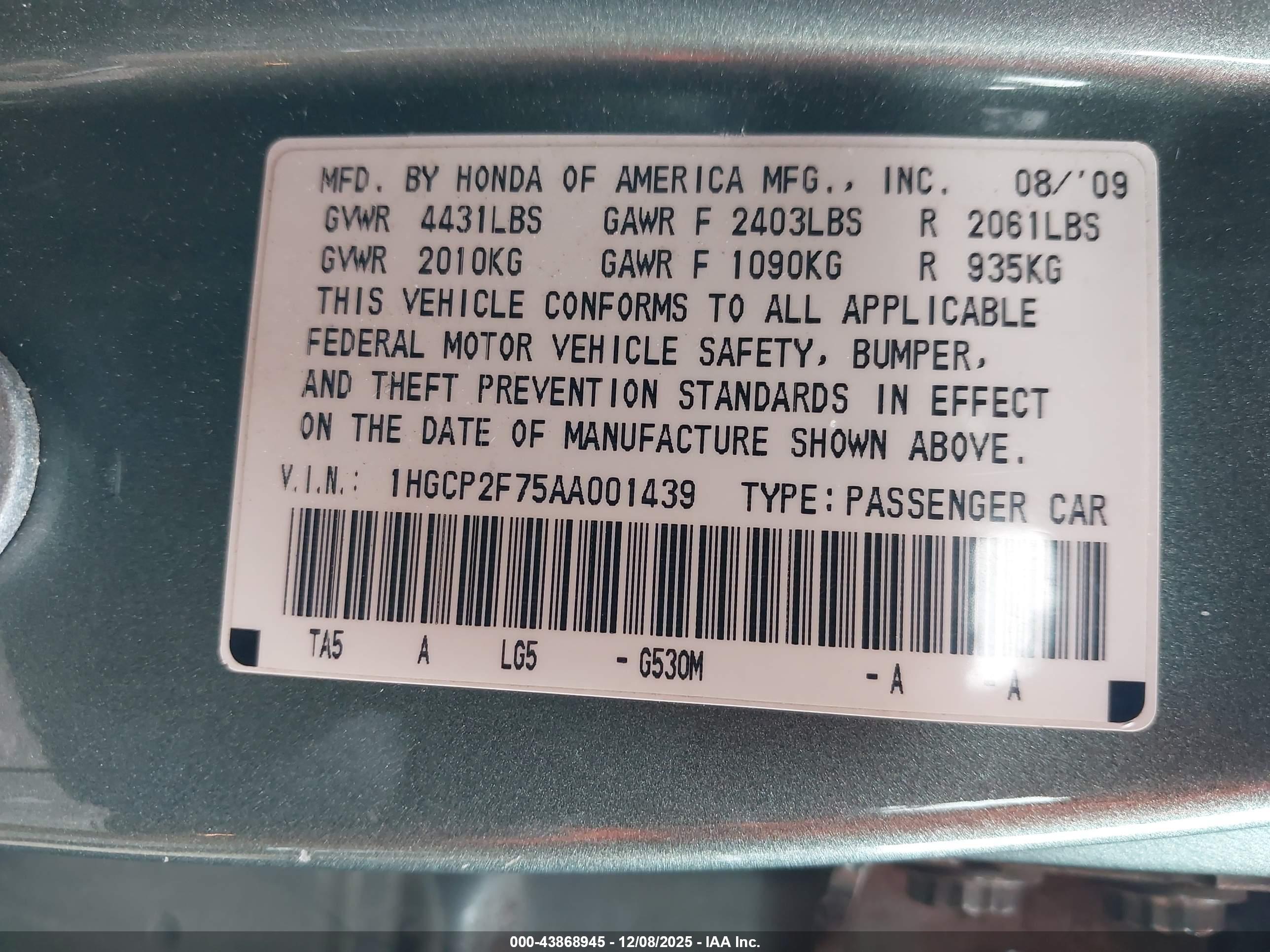 HONDA ACCORD image 9