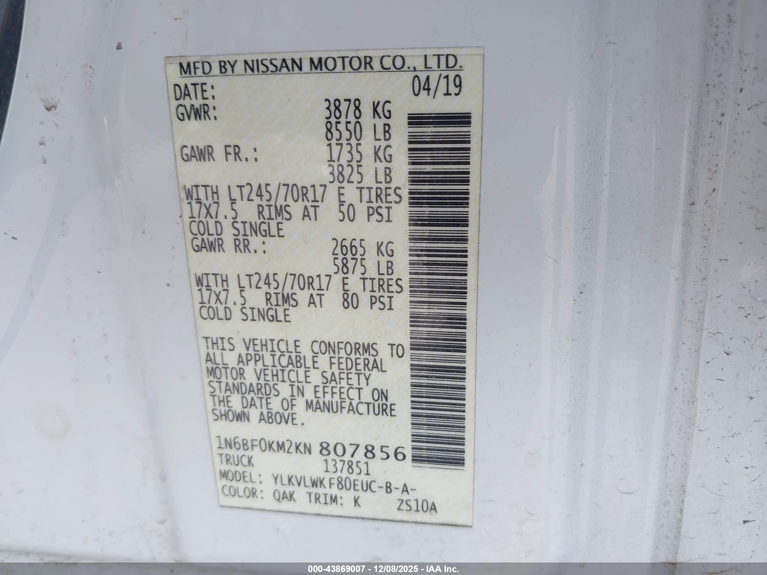 NISSAN NV image 9