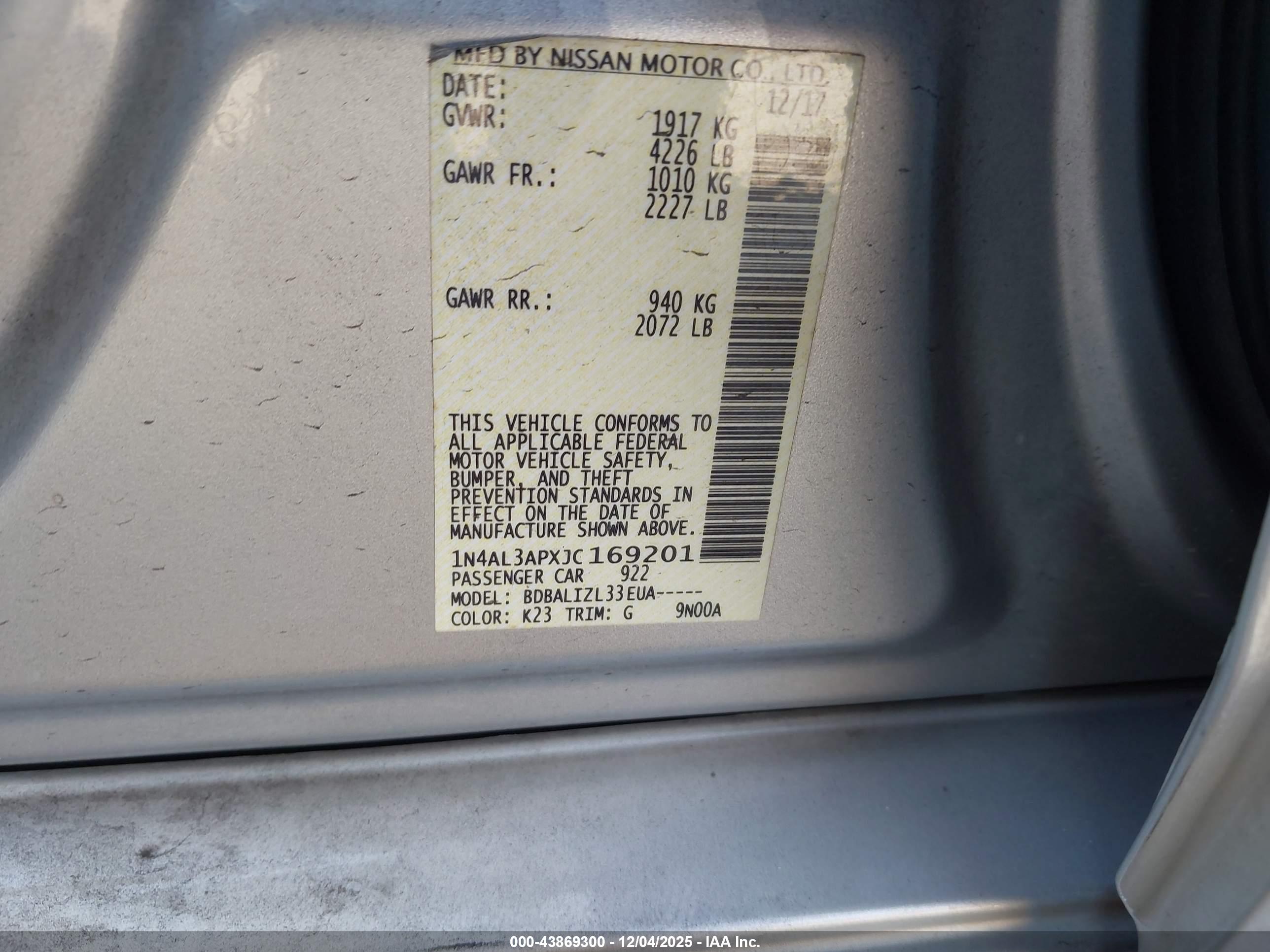 NISSAN ALTIMA image 9