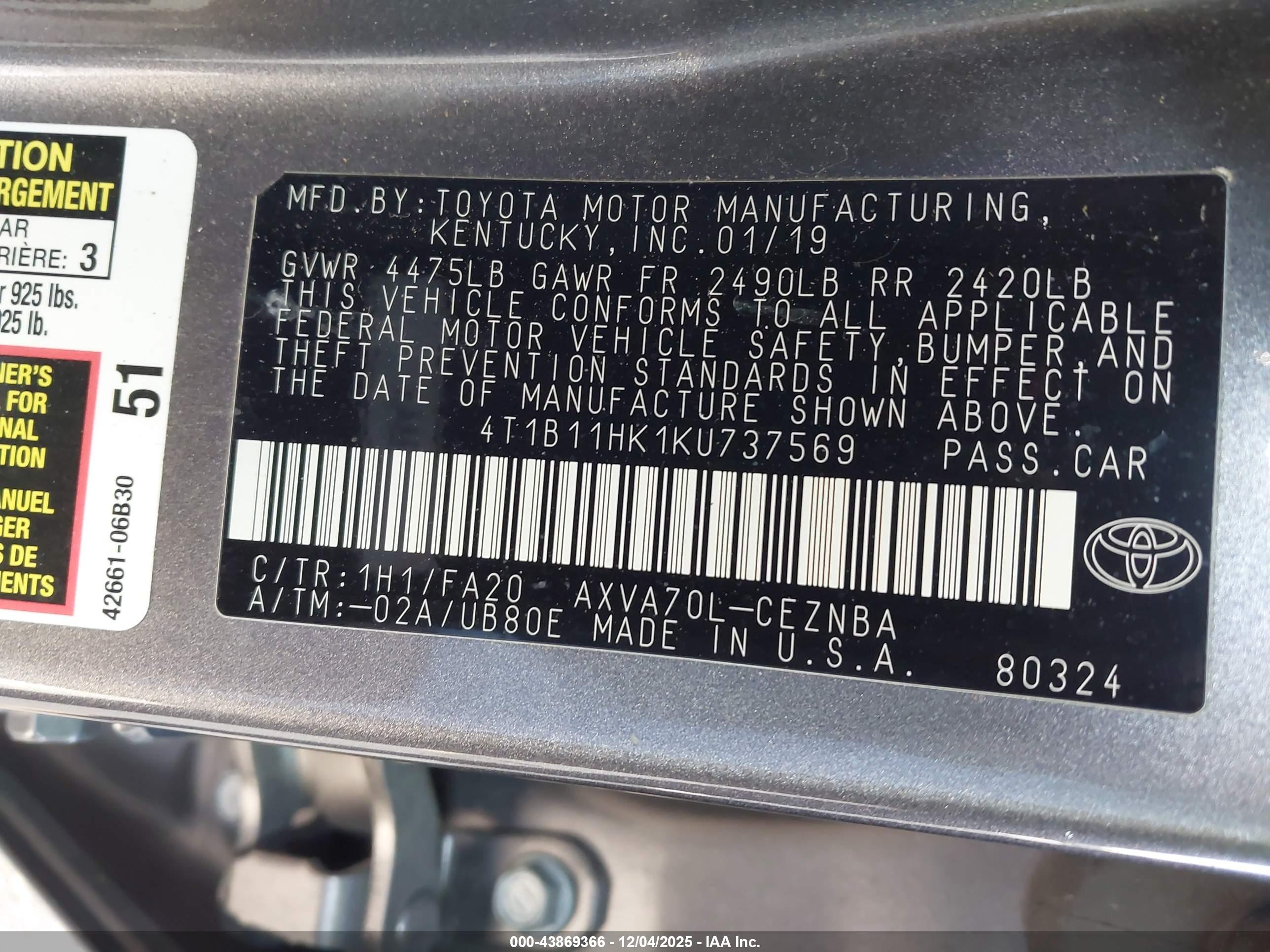 TOYOTA CAMRY image 9