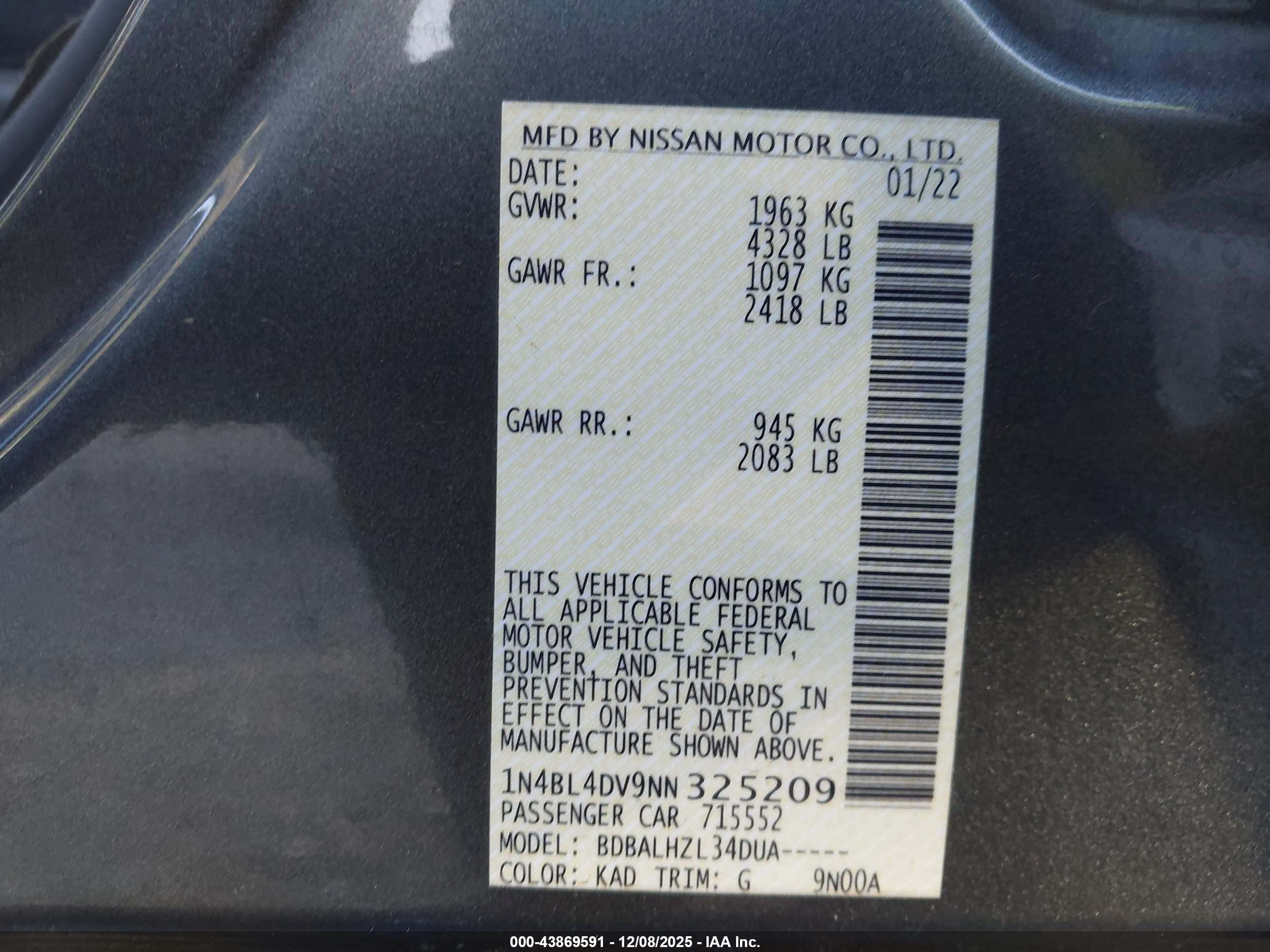 NISSAN ALTIMA image 9