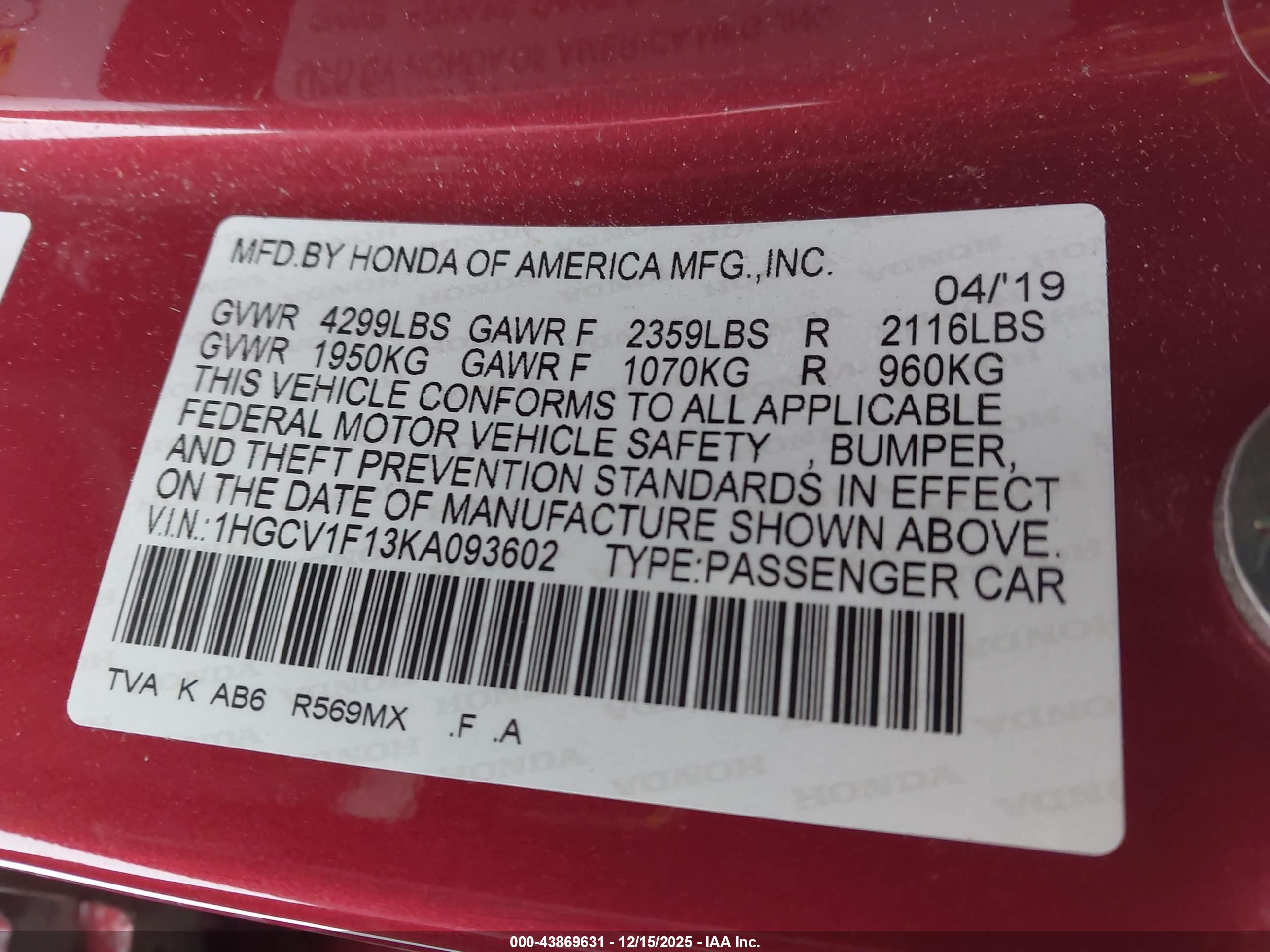 HONDA ACCORD image 9