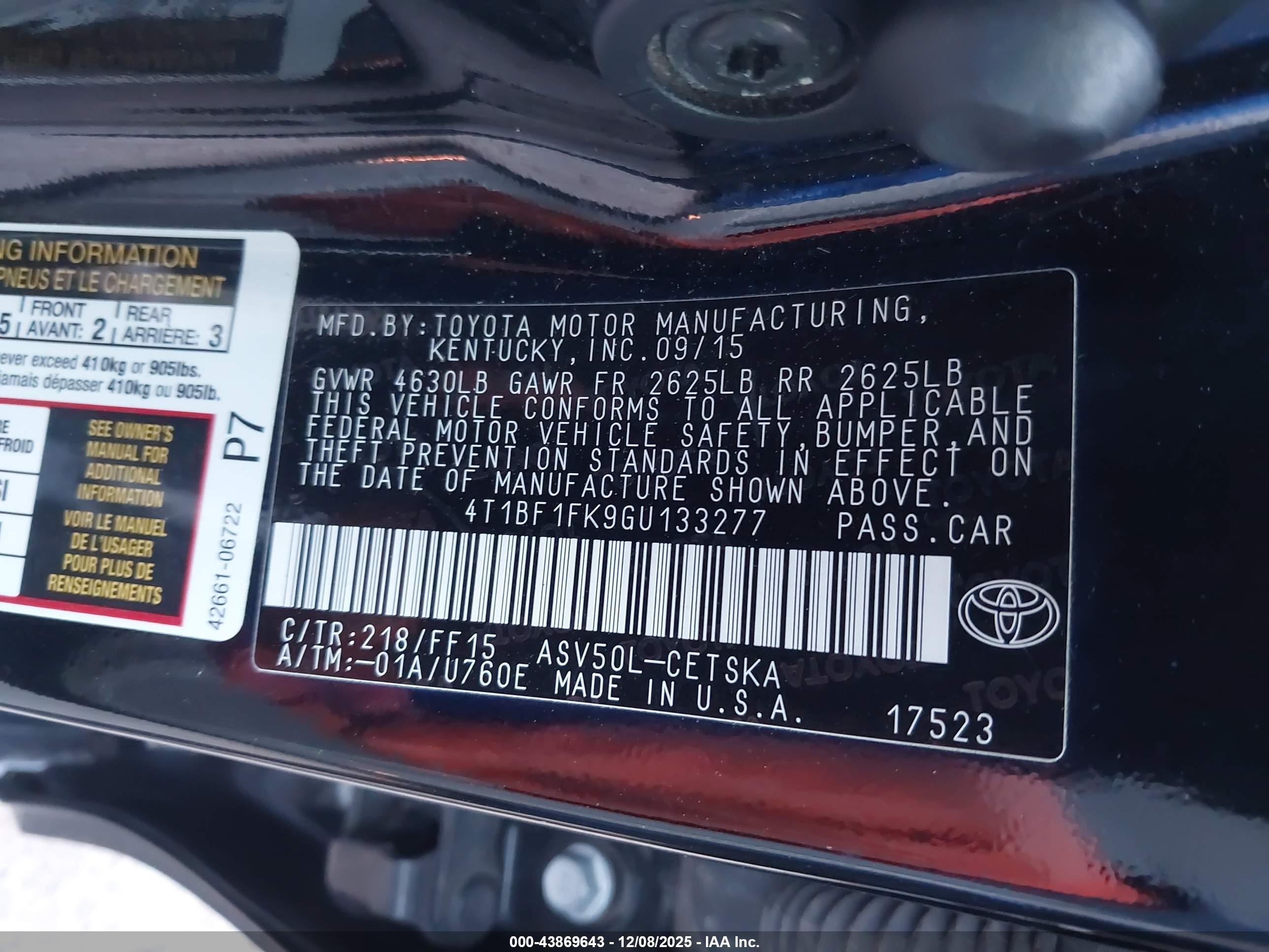 TOYOTA CAMRY image 9