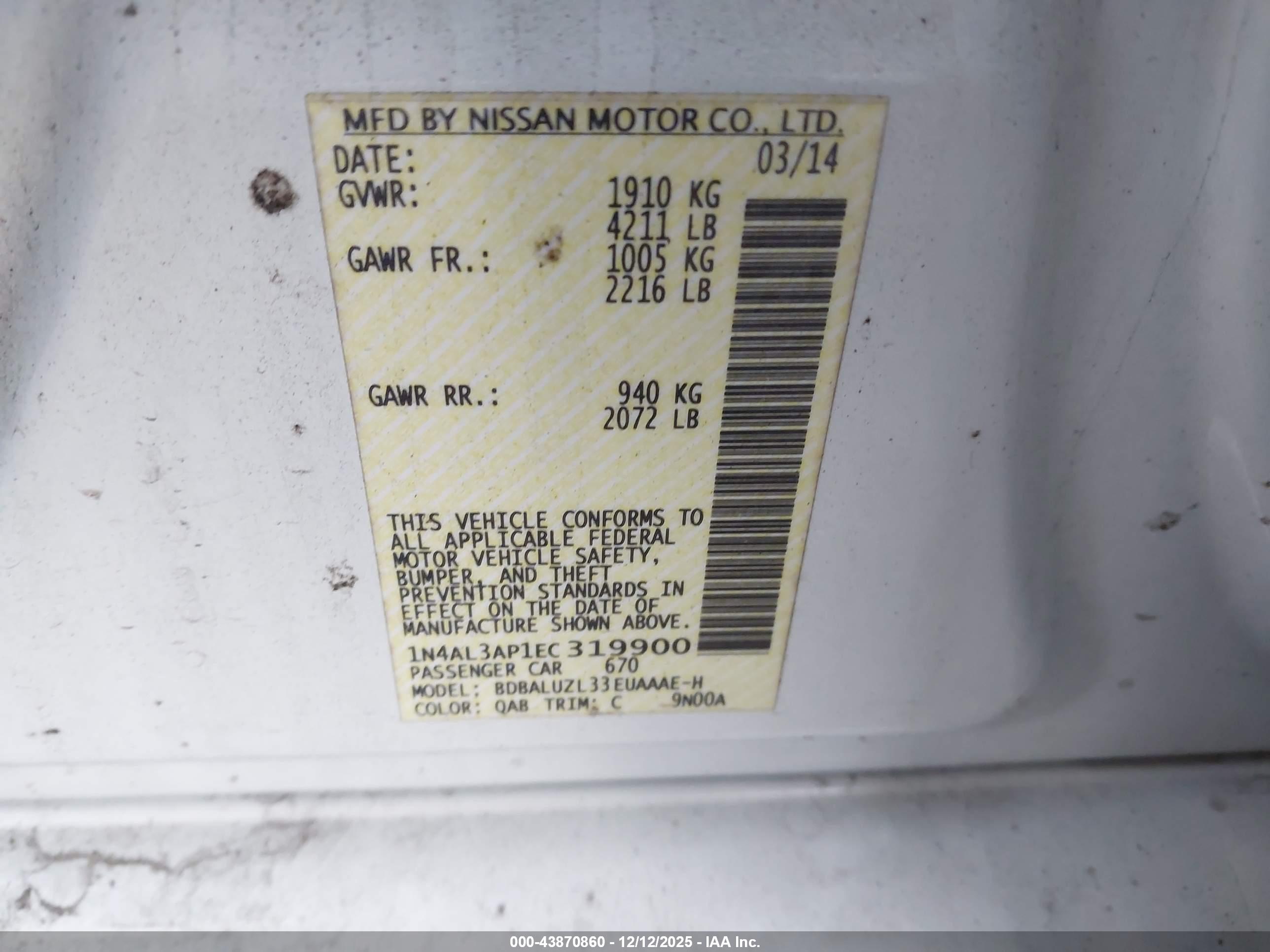 NISSAN ALTIMA image 9