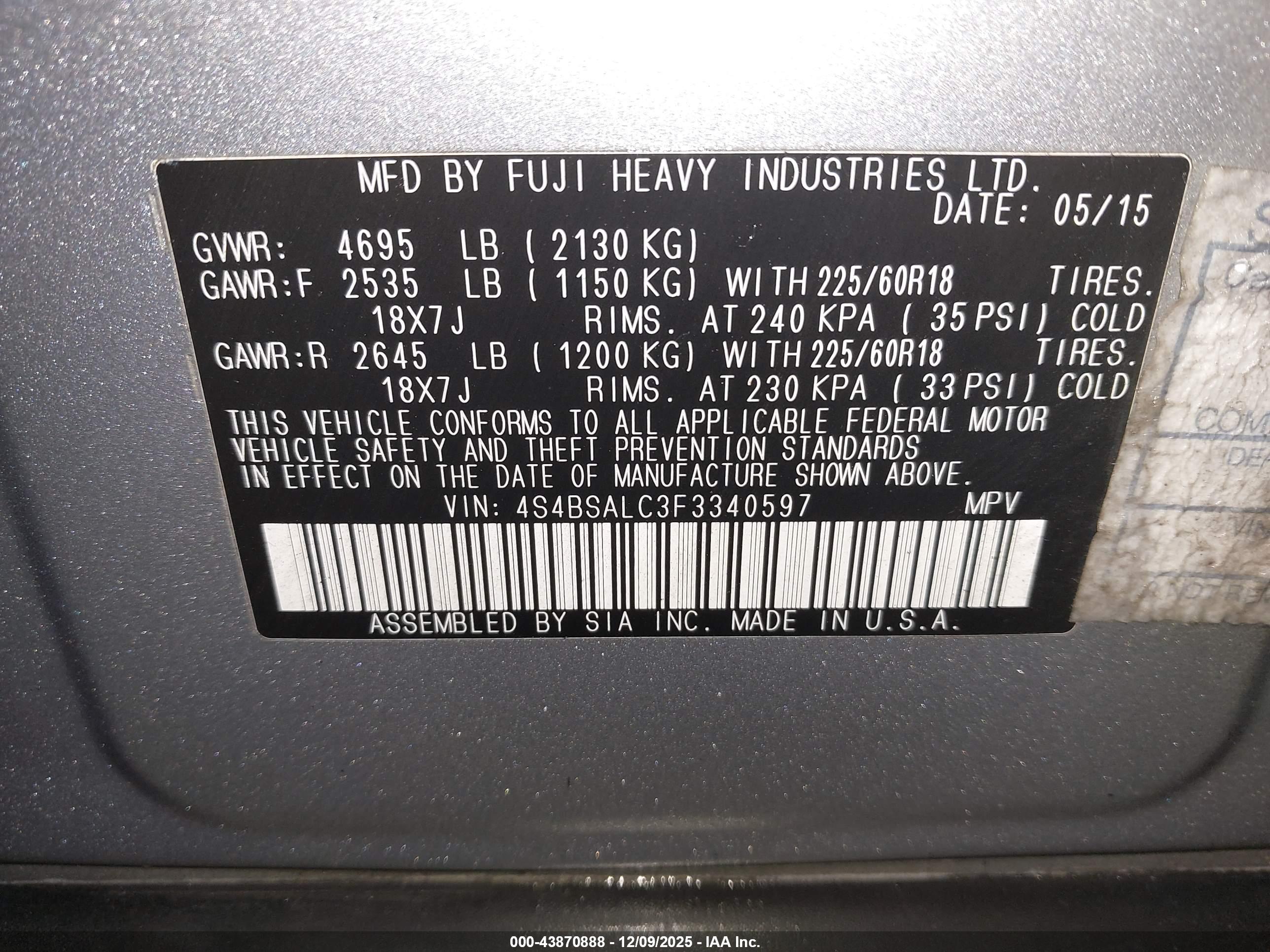SUBARU OUTBACK image 9