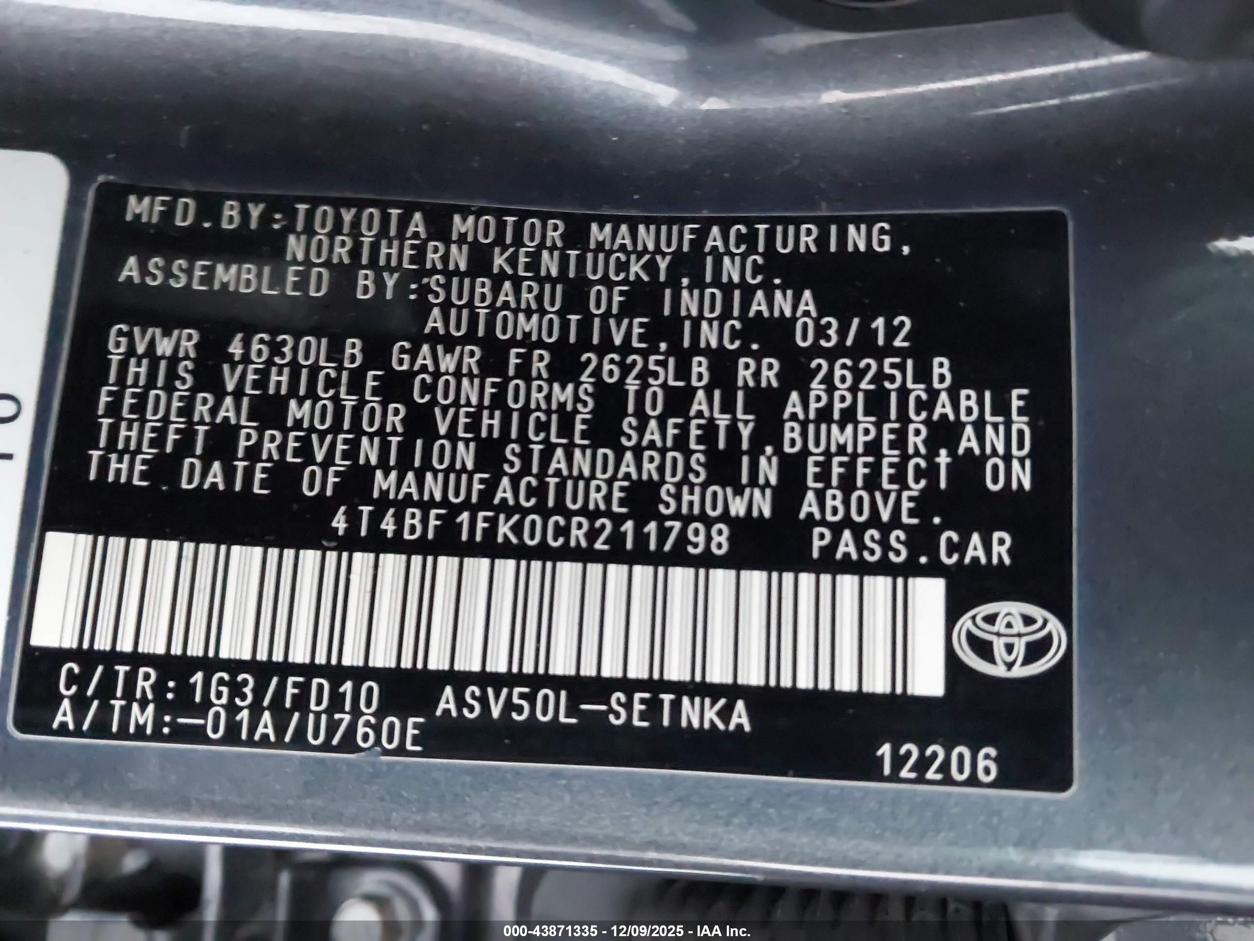 TOYOTA CAMRY image 9