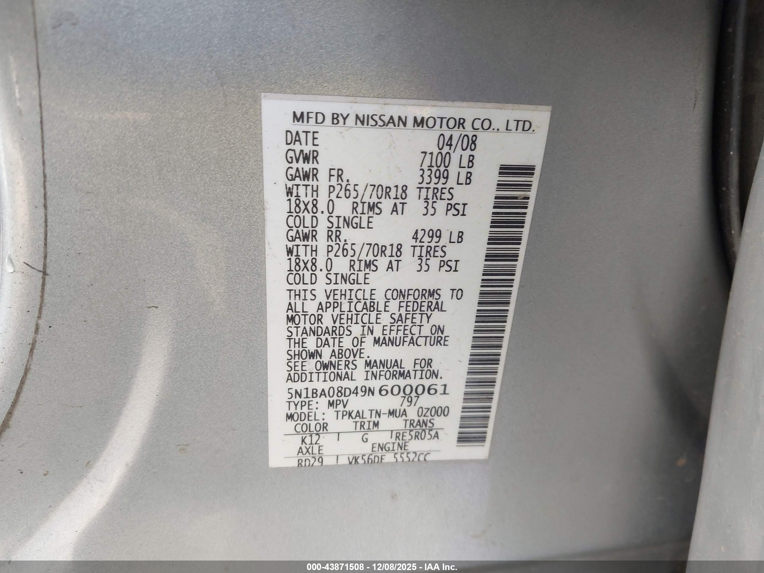 NISSAN ARMADA image 9