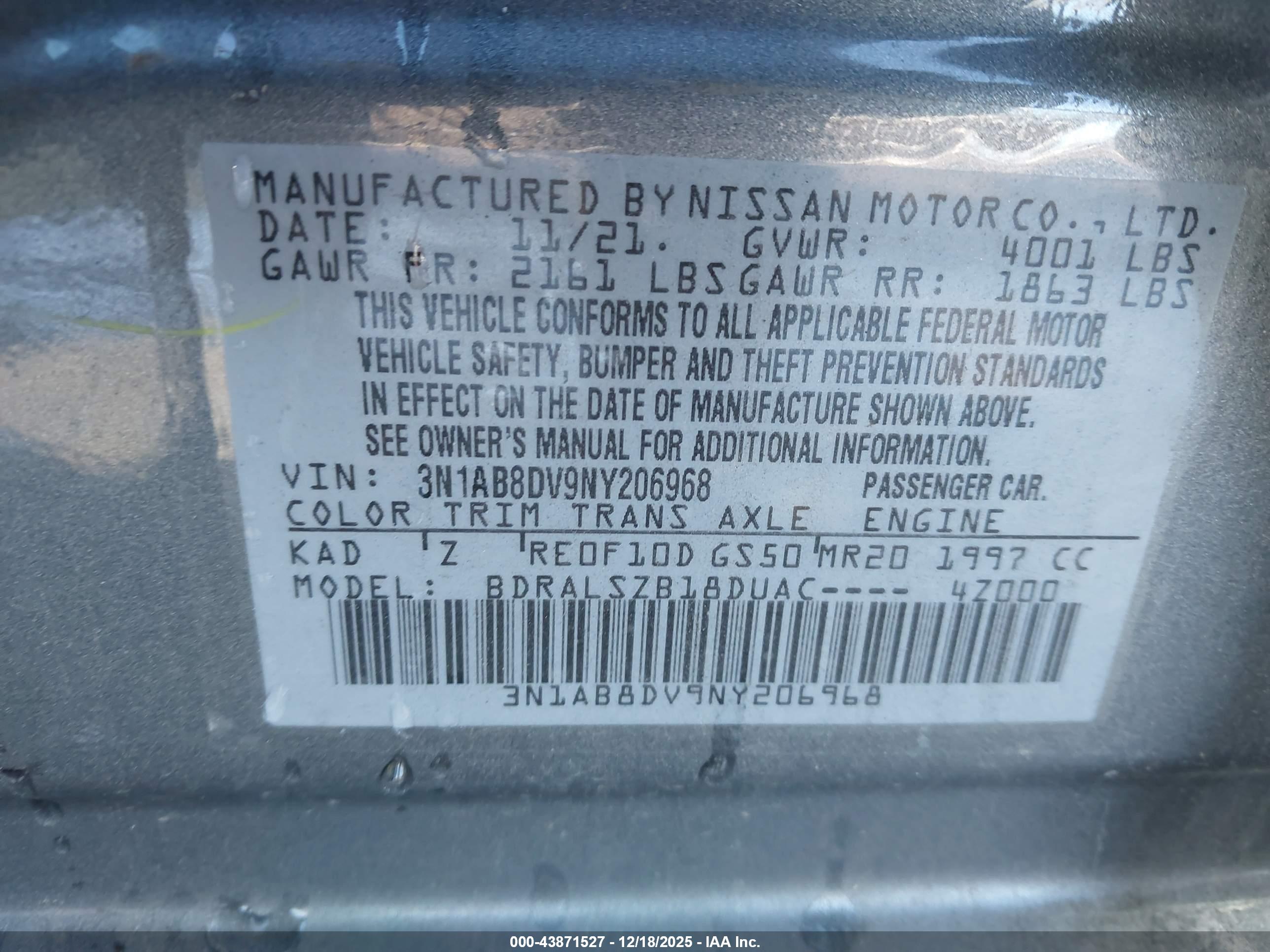 NISSAN SENTRA image 9