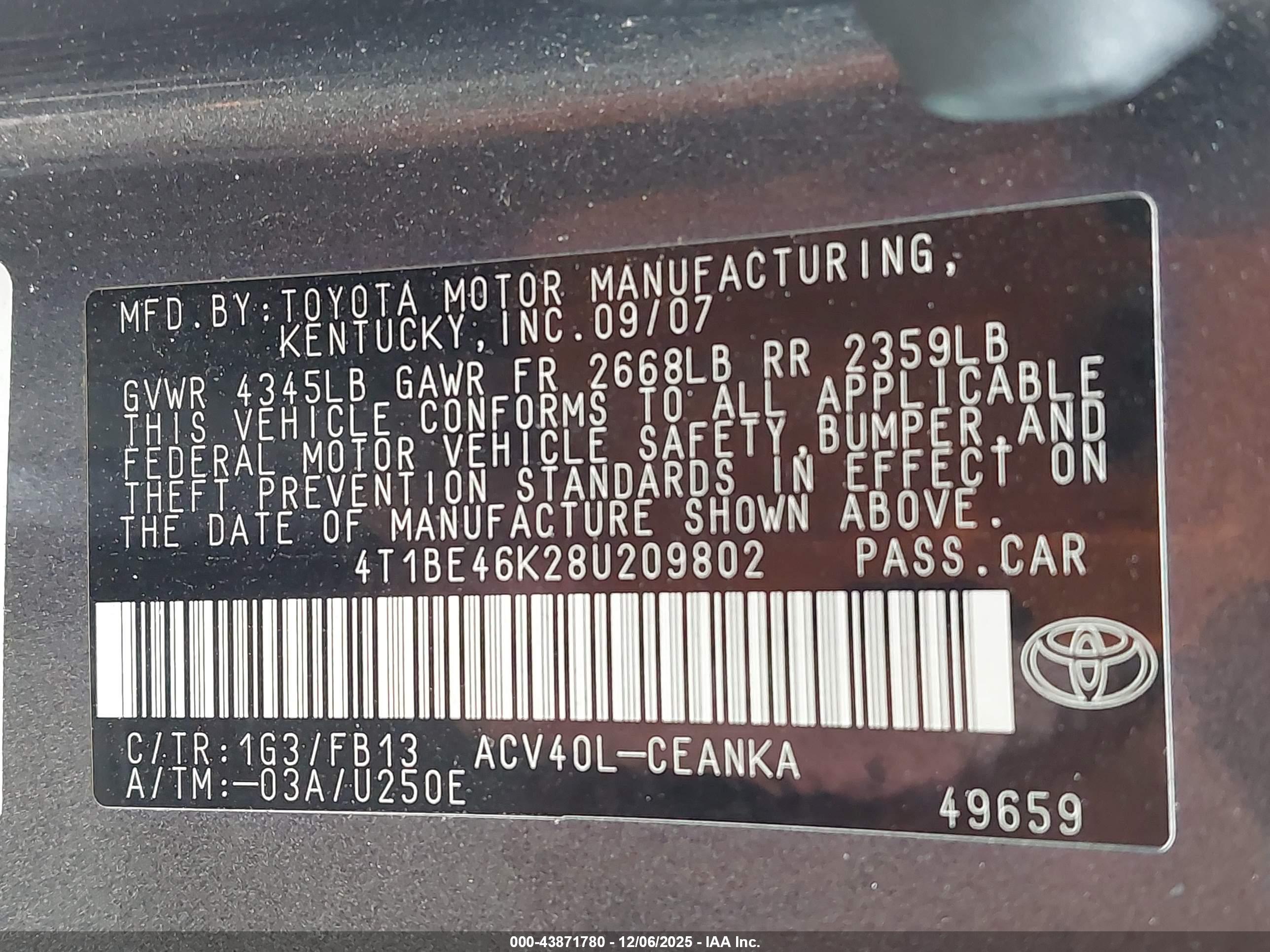 TOYOTA CAMRY image 9