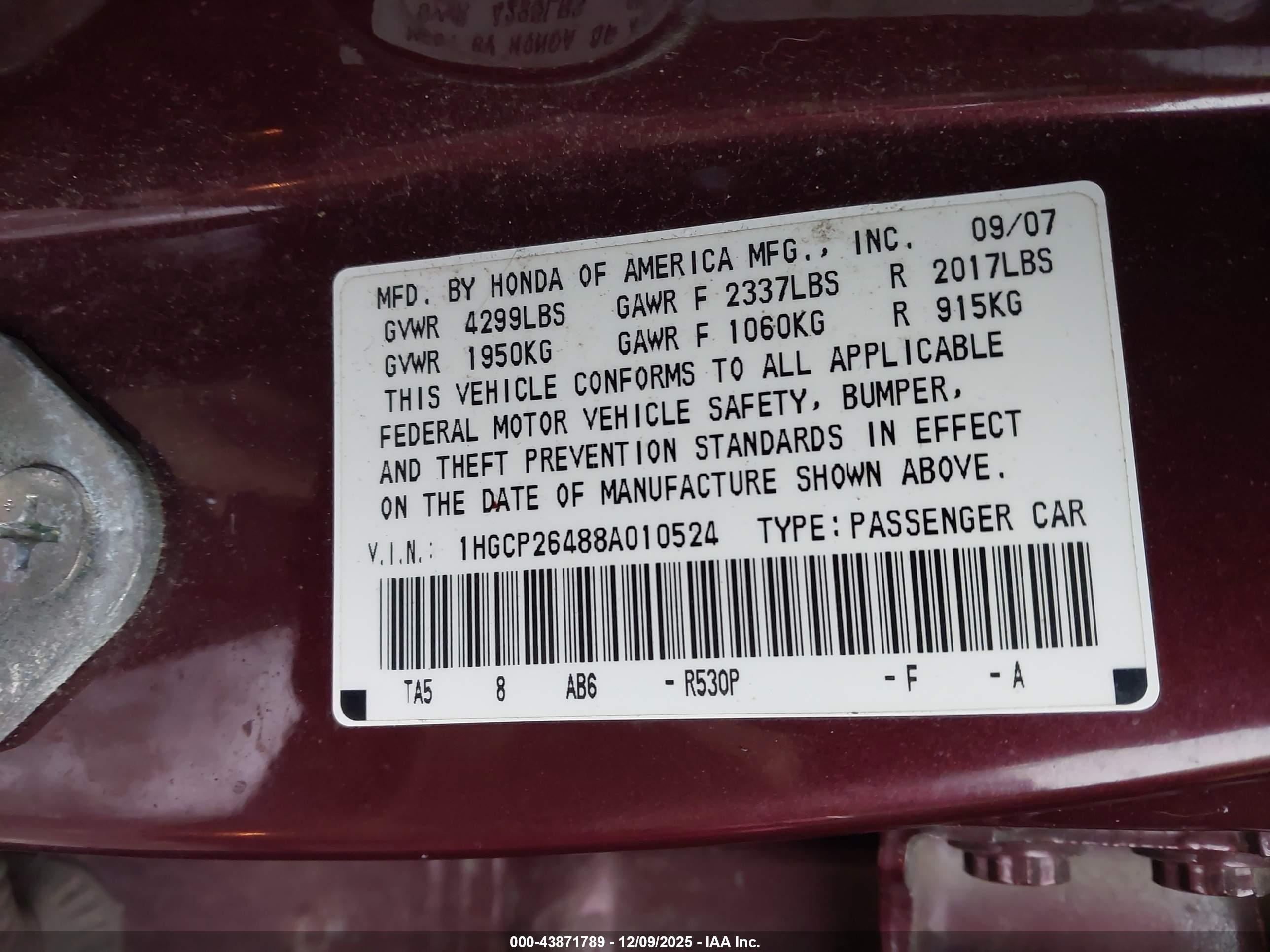 HONDA ACCORD image 9