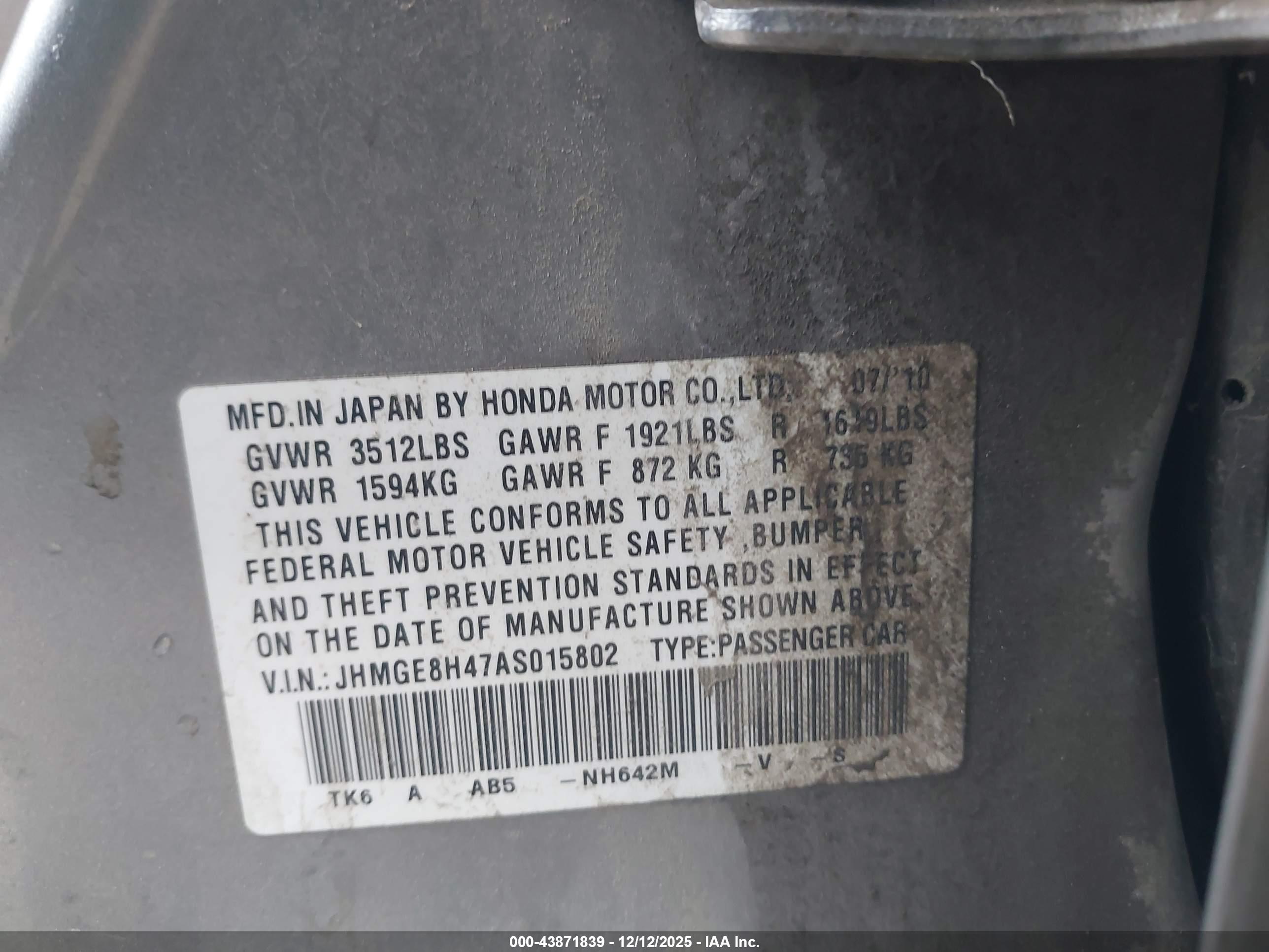 HONDA FIT image 9