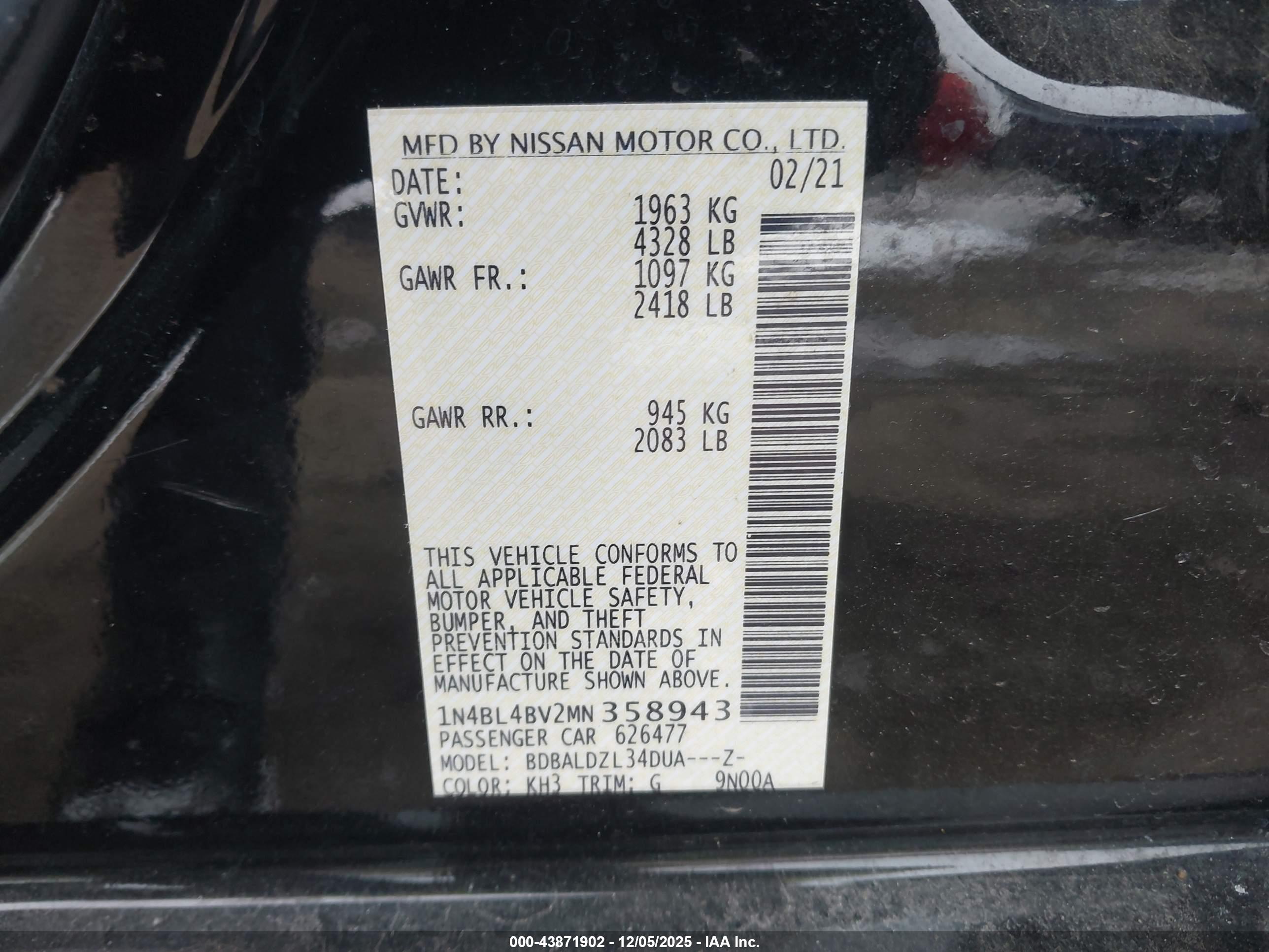 NISSAN ALTIMA image 9