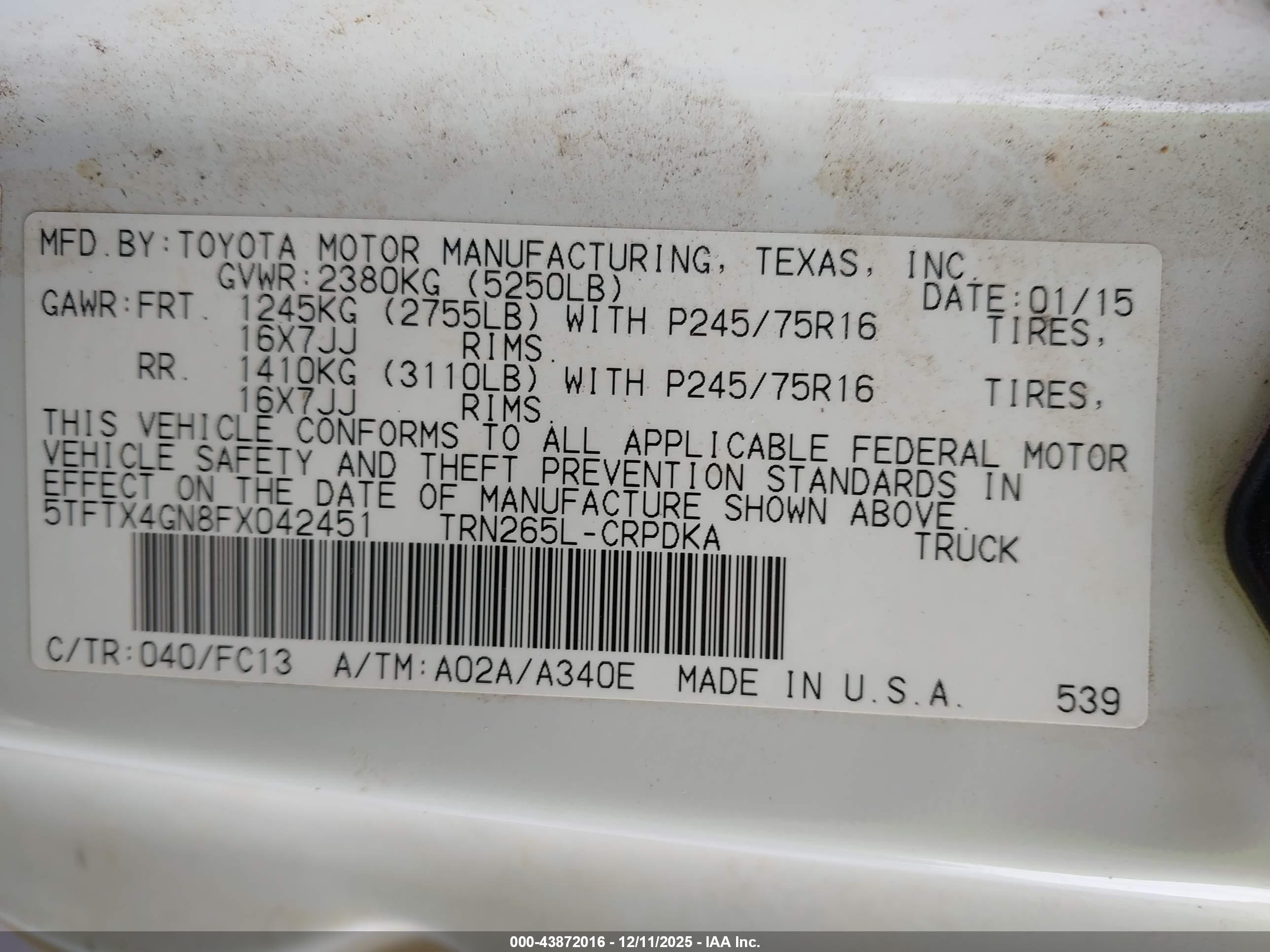 TOYOTA TACOMA image 9