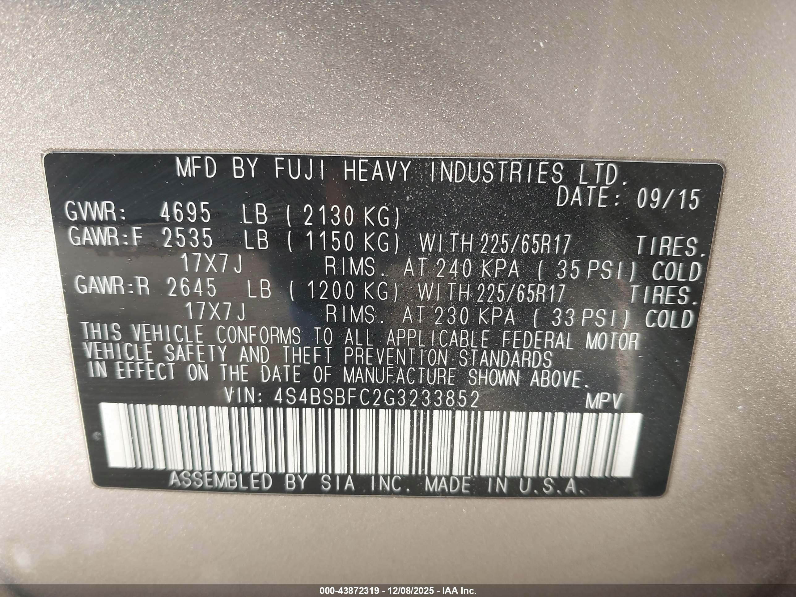 SUBARU OUTBACK image 9