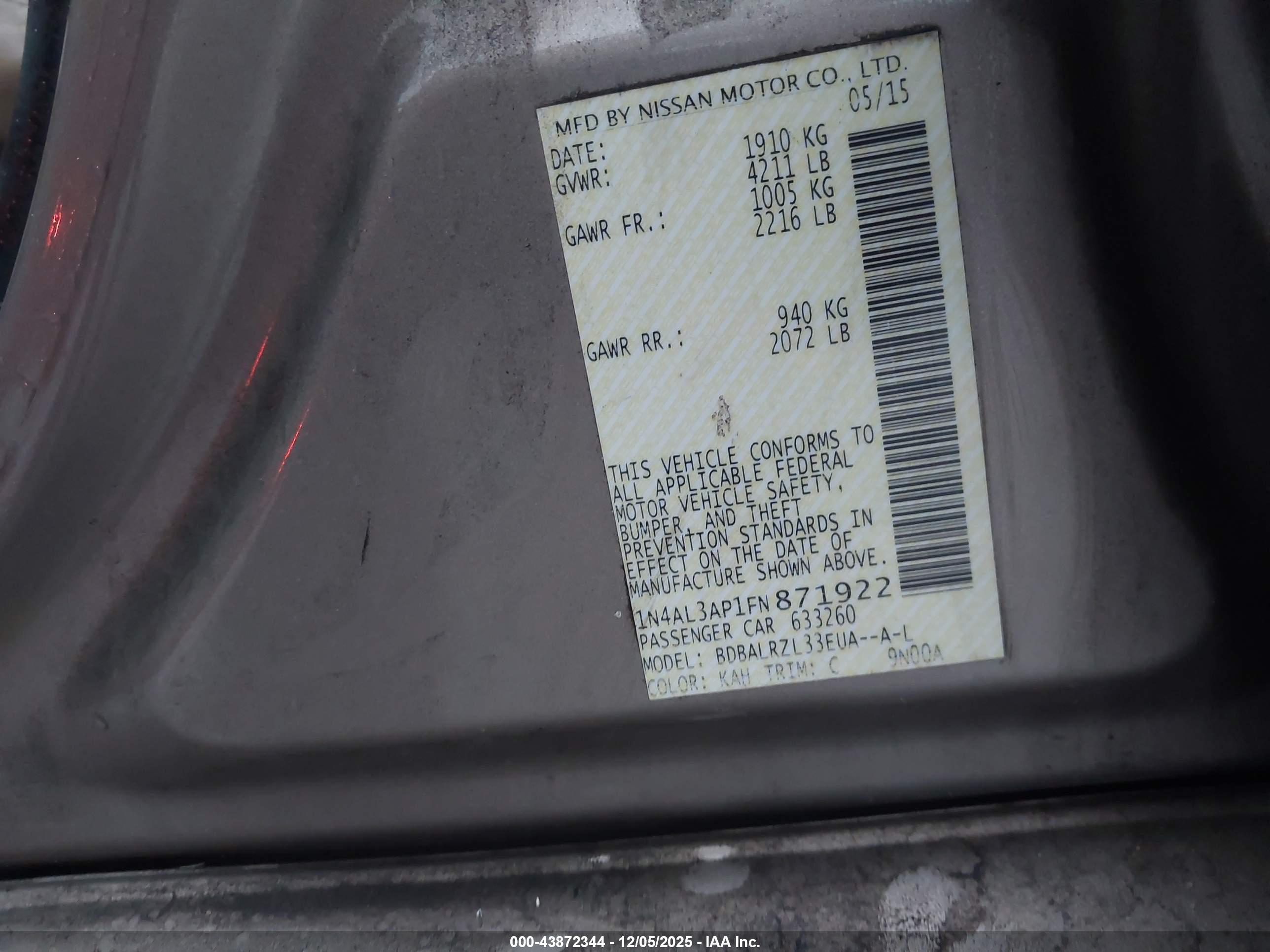 NISSAN ALTIMA image 9