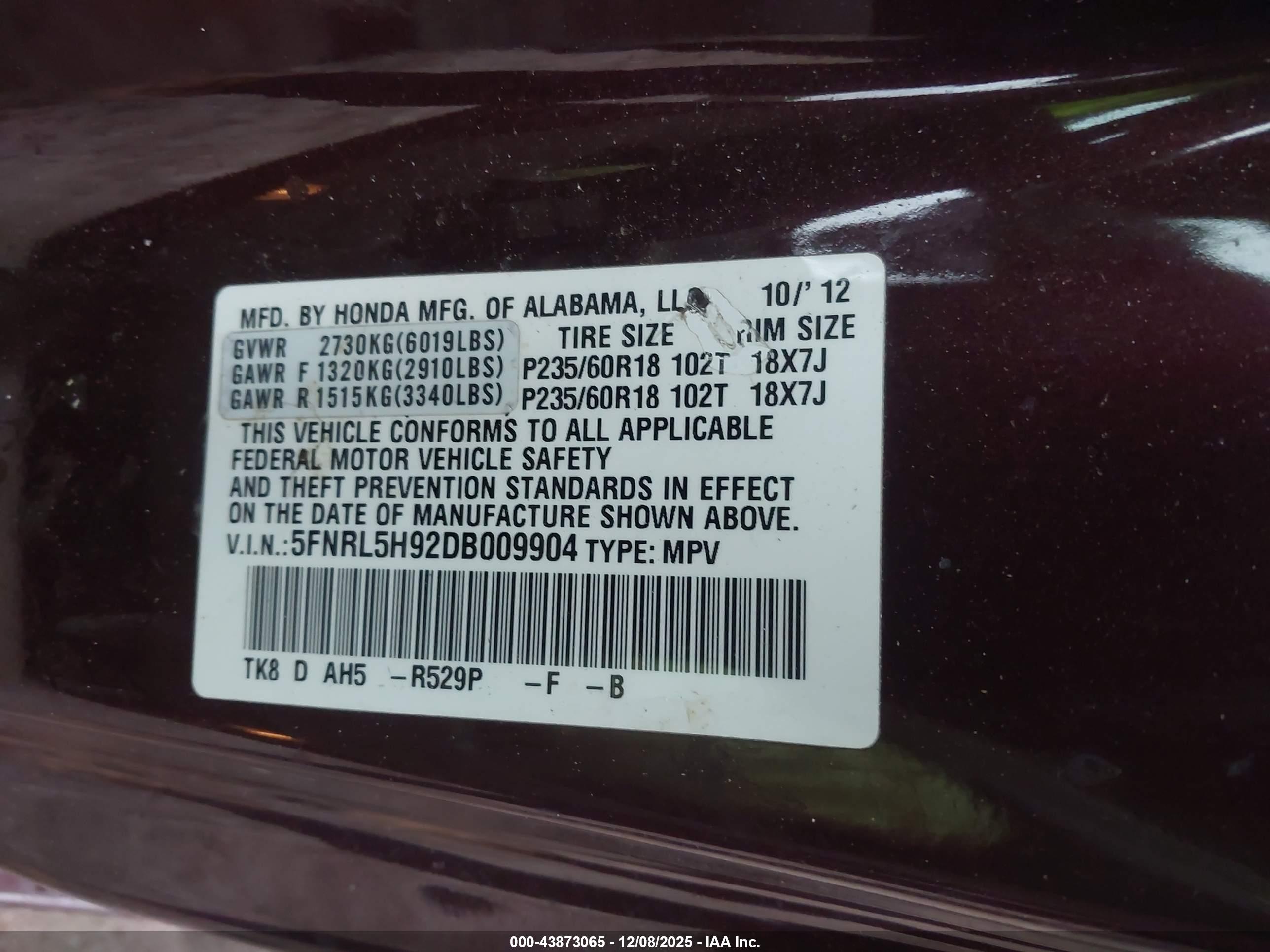 HONDA ODYSSEY image 9