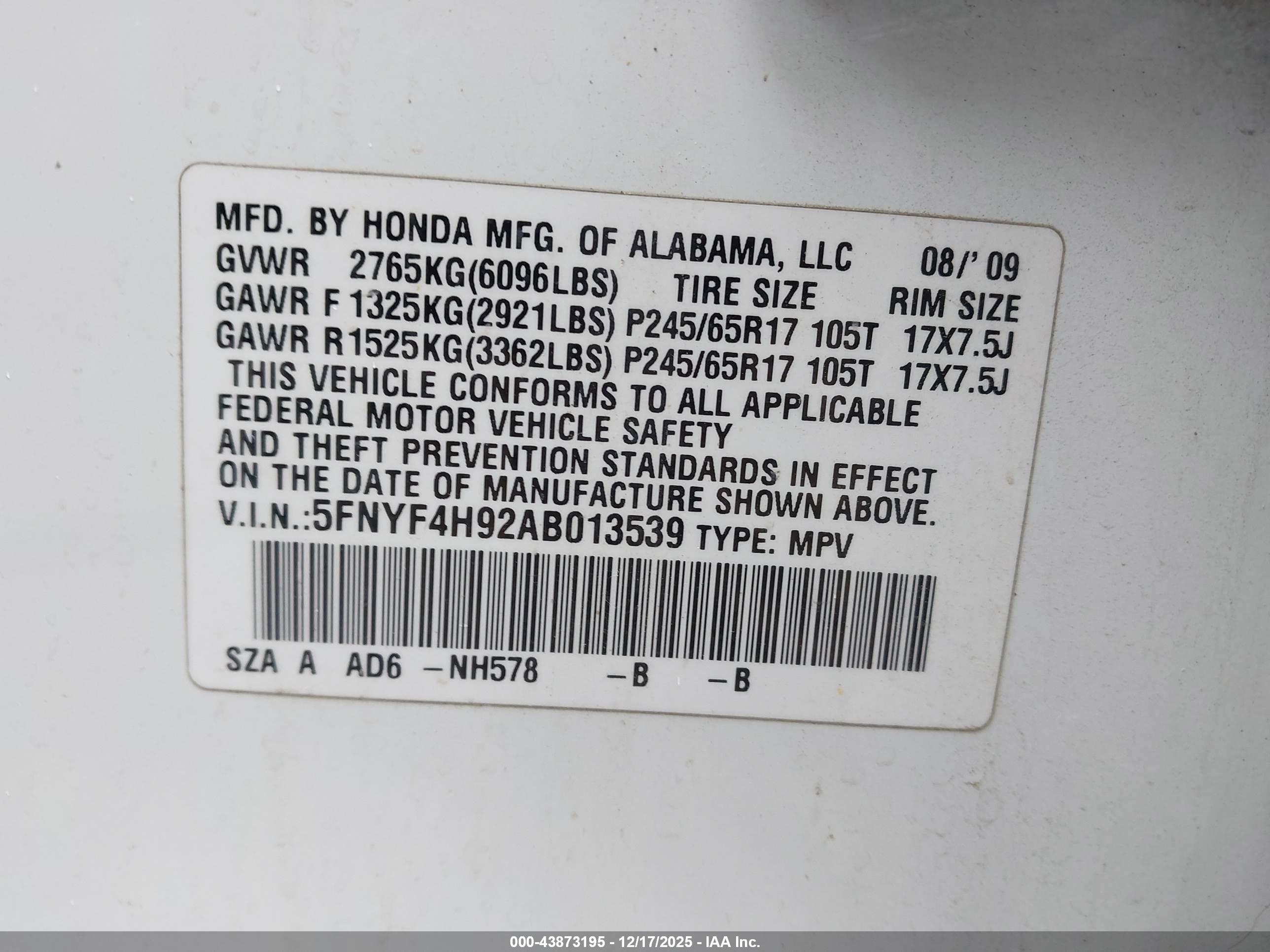 HONDA PILOT image 9