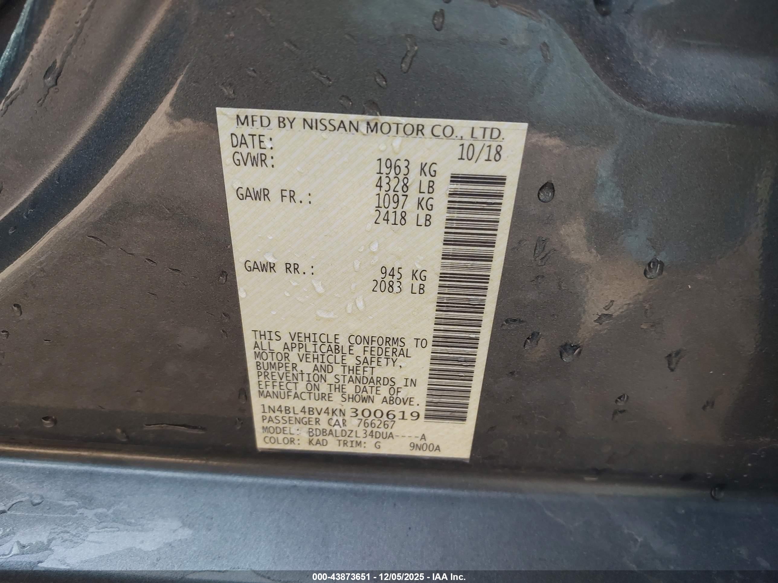 NISSAN ALTIMA image 9