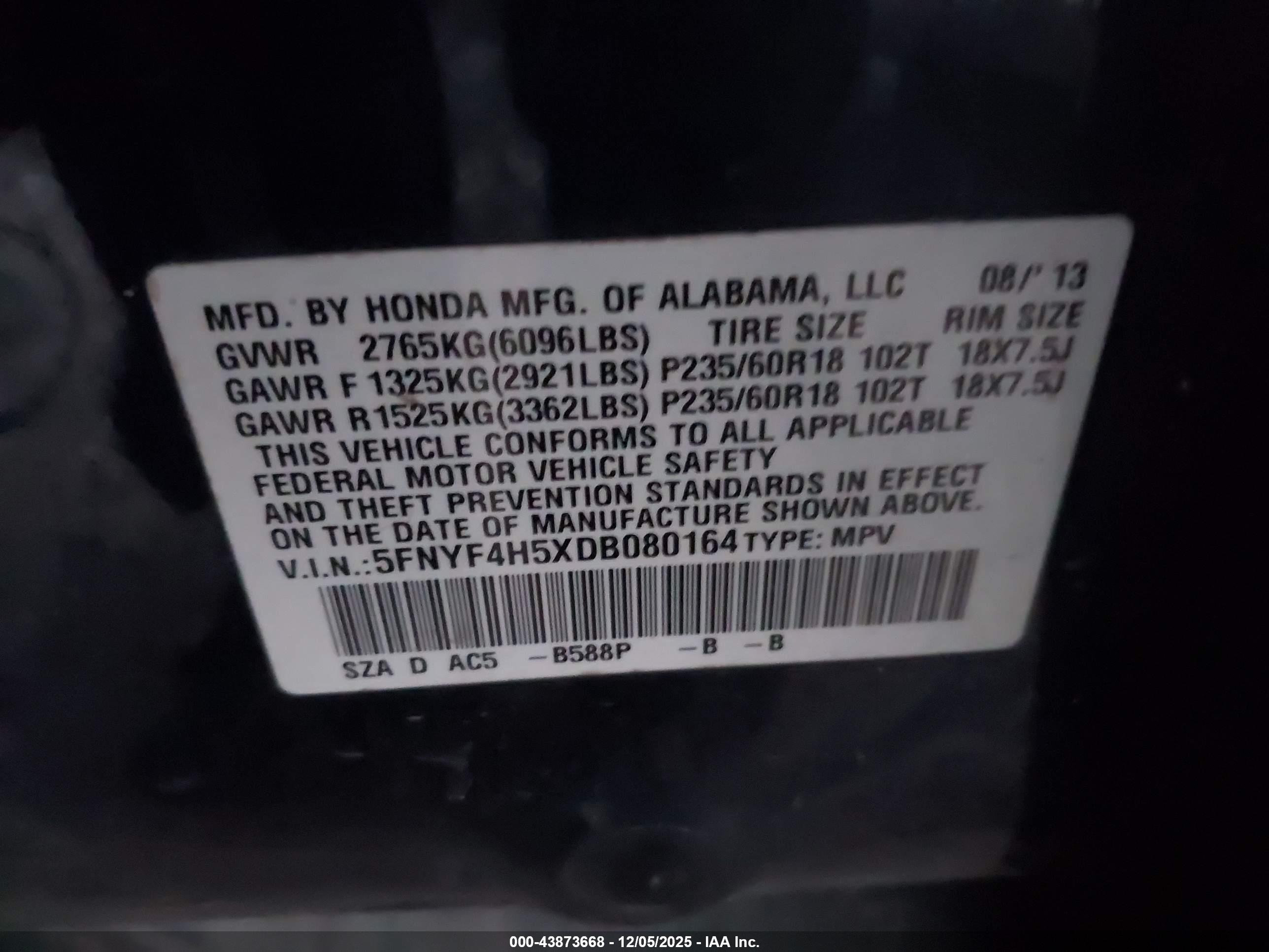 HONDA PILOT image 9