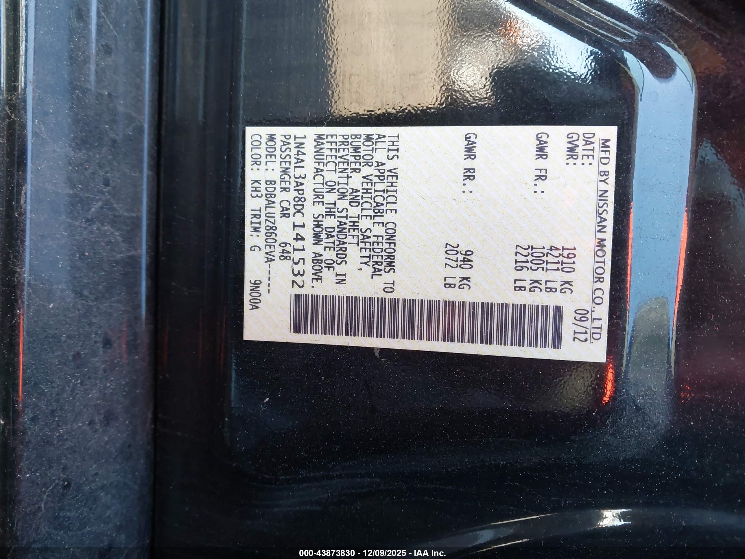 NISSAN ALTIMA image 9
