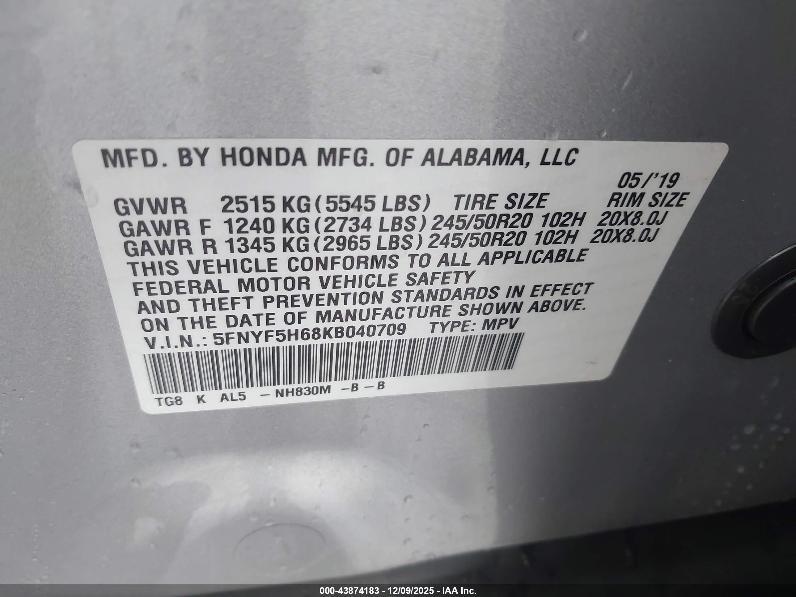 HONDA PILOT image 9