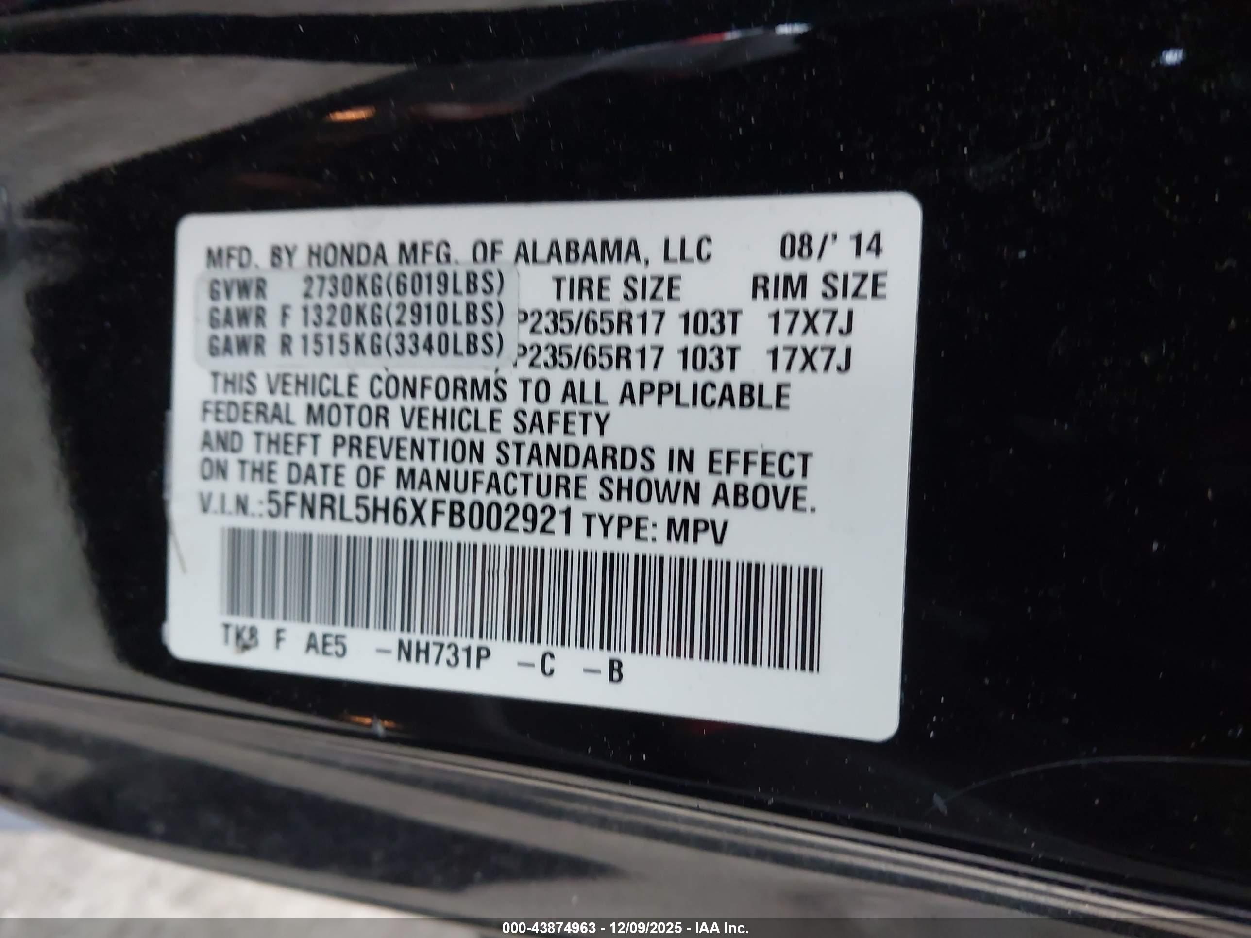 HONDA ODYSSEY image 9