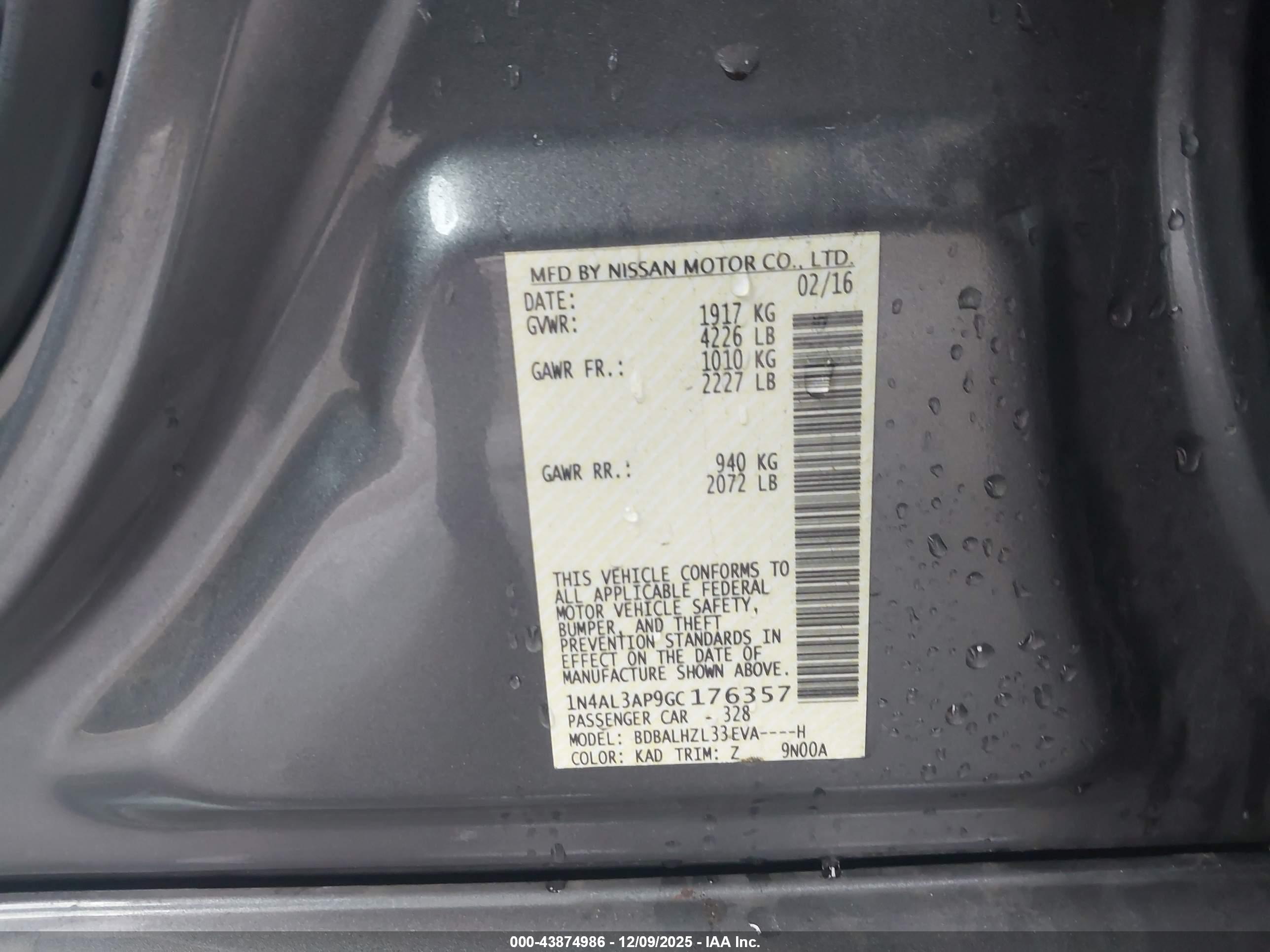 NISSAN ALTIMA image 9