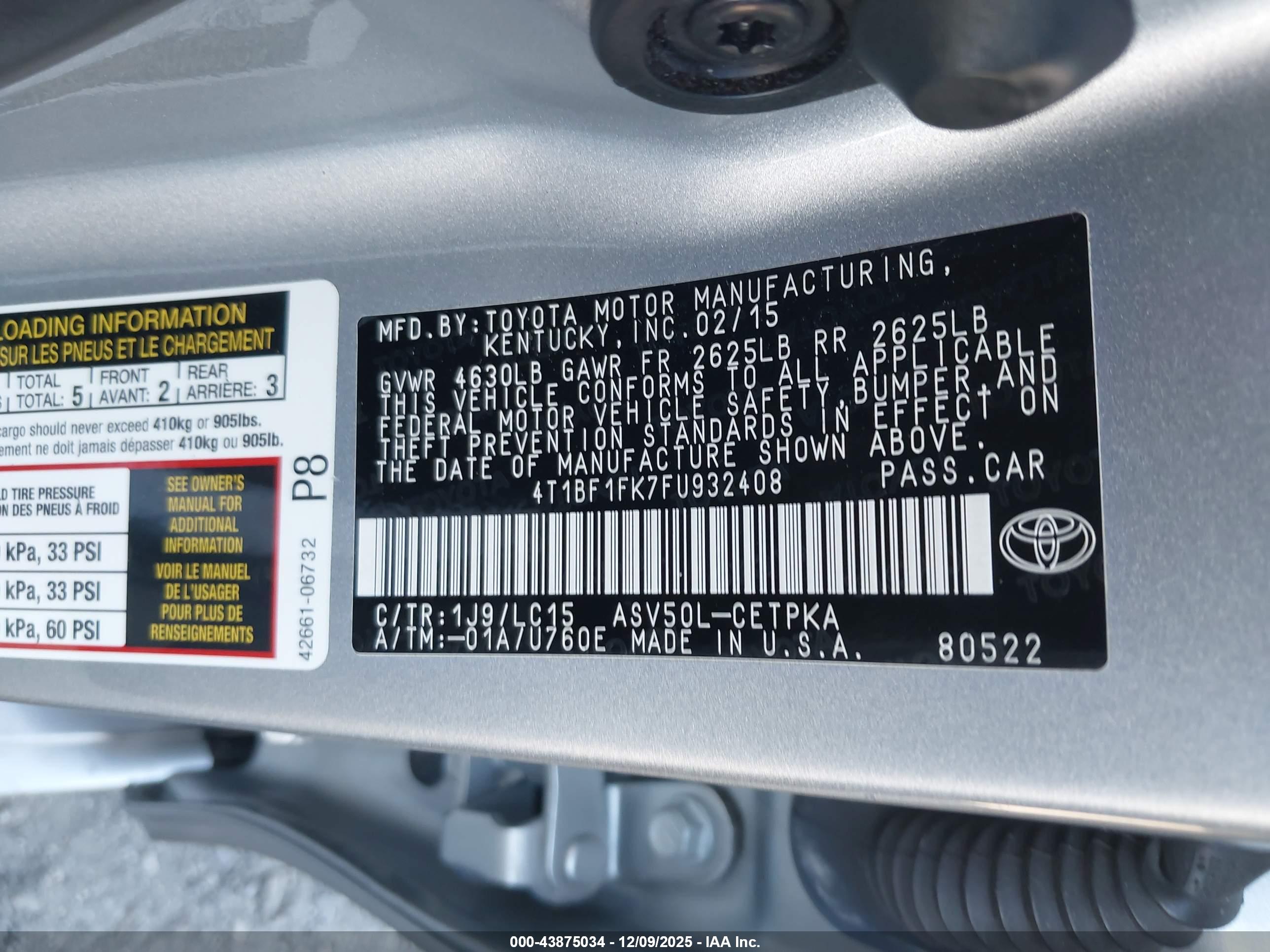 TOYOTA CAMRY image 9