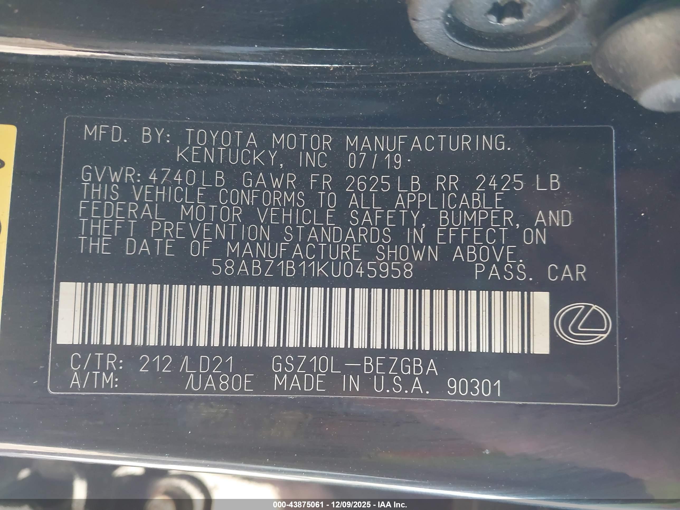 LEXUS ES image 9