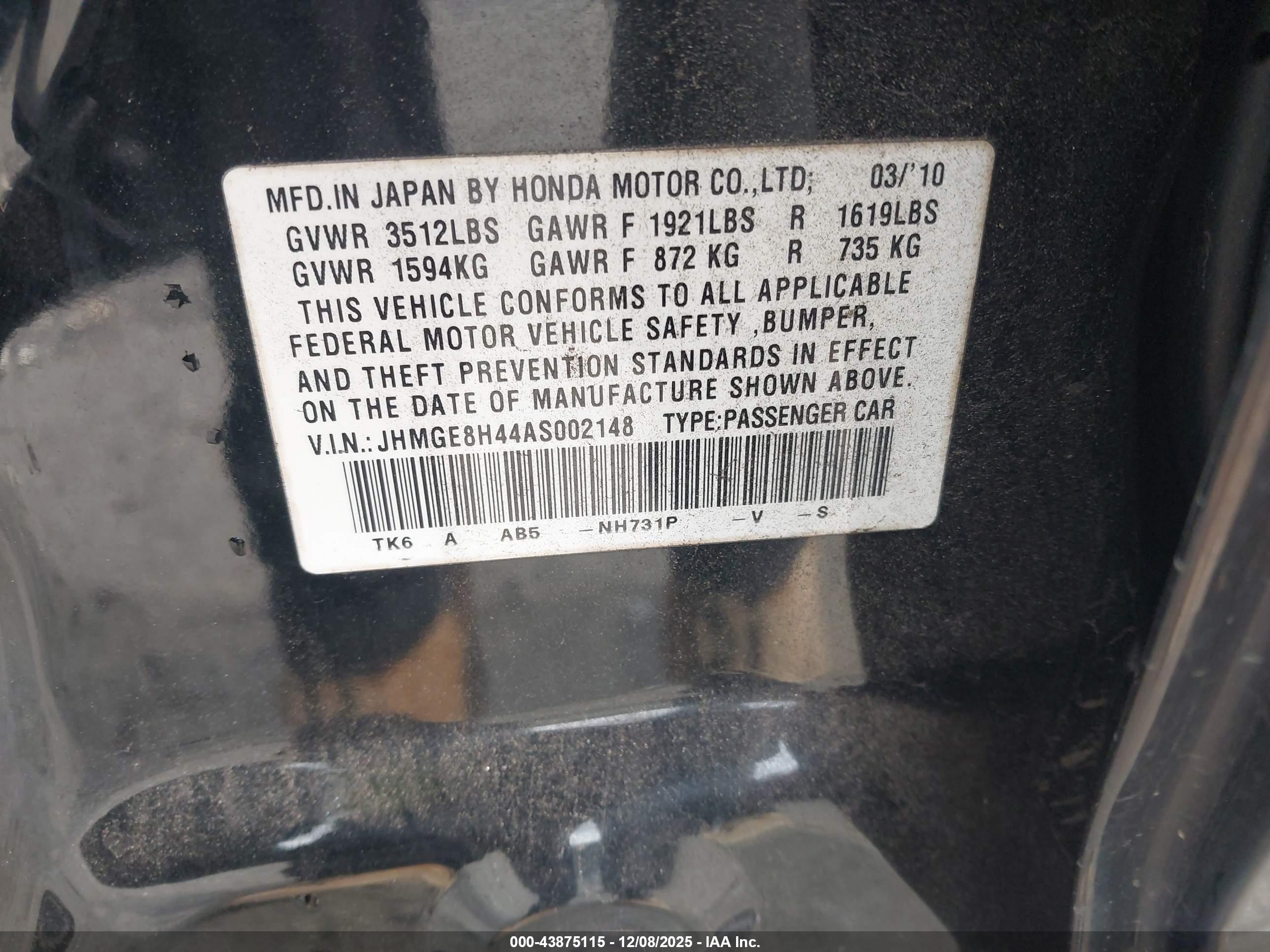 HONDA FIT image 9