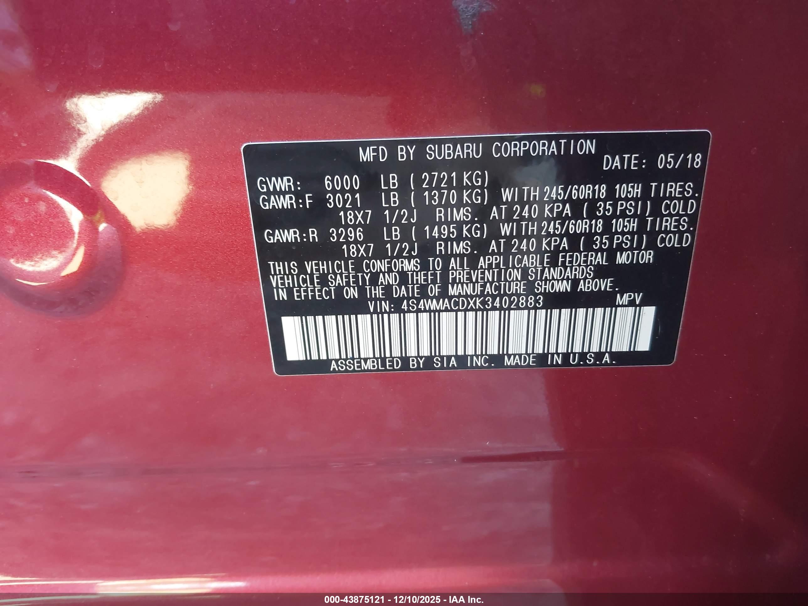 SUBARU ASCENT image 9